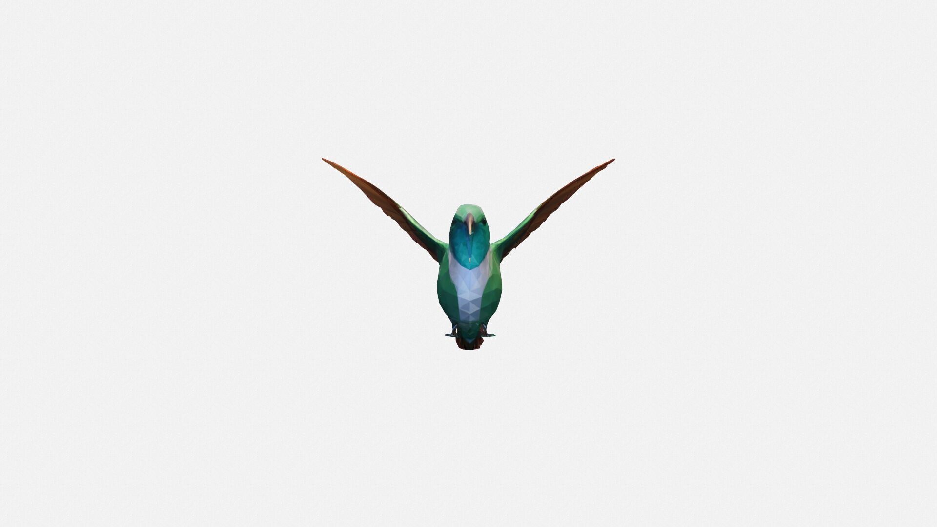 Close-up Of Hummingbird Flying Mid-air 3d Render 3D model_6