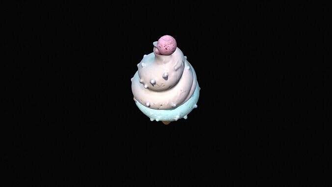 Chocolate Strawberry And Vanilla Ice Cream In A Cone 3d Render 3D model 4
