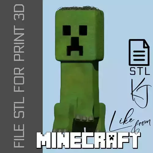 minecraft stl  creeper stl file figure 3d print 3d model  3D print model