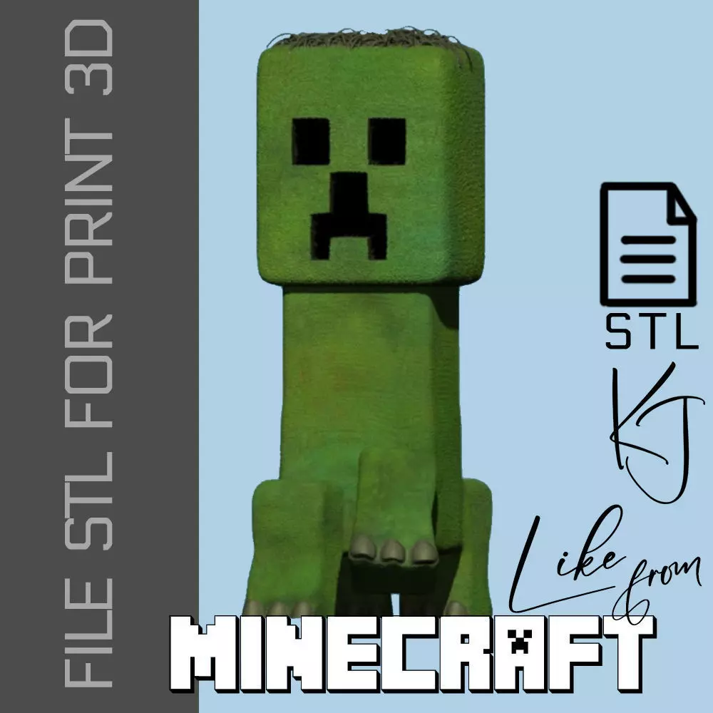 minecraft stl creeper stl file figure 3d print 3d model 3D print model