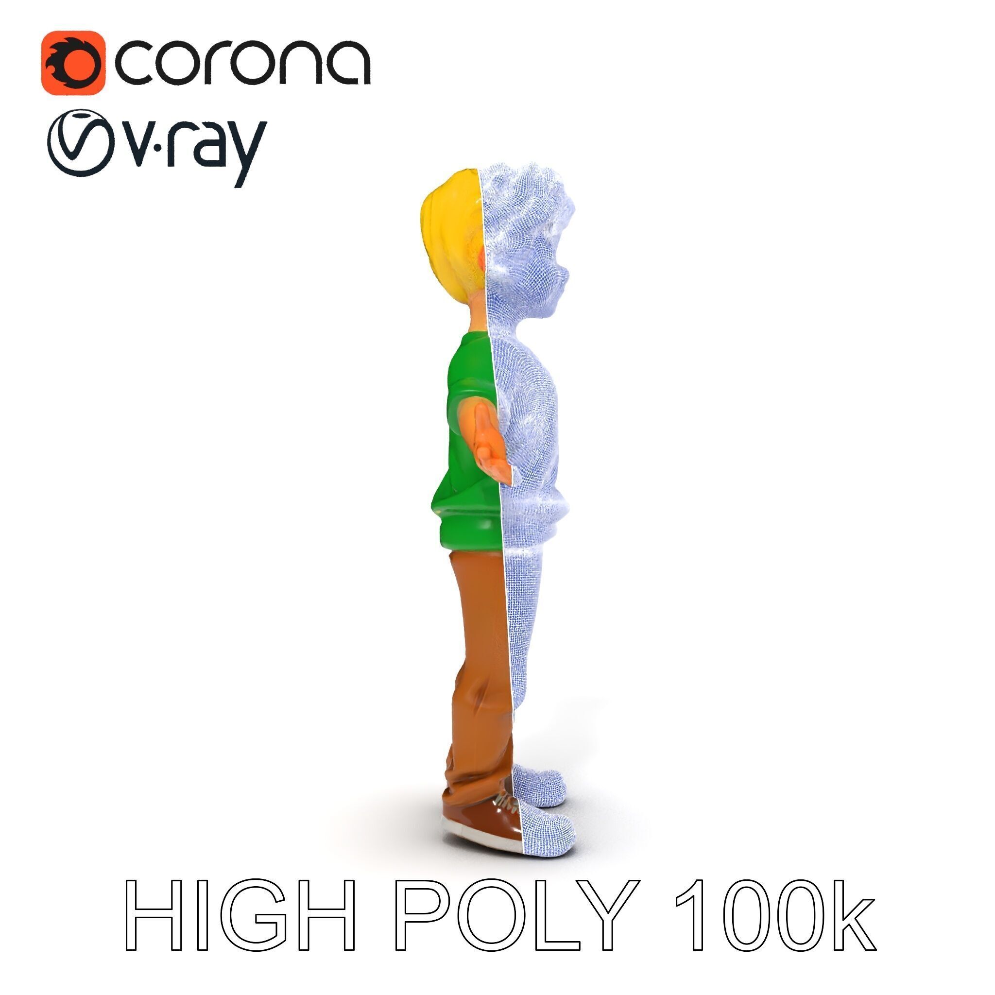 Rigged Cartoon Boy Character Model Pack Low-poly 3D model_22