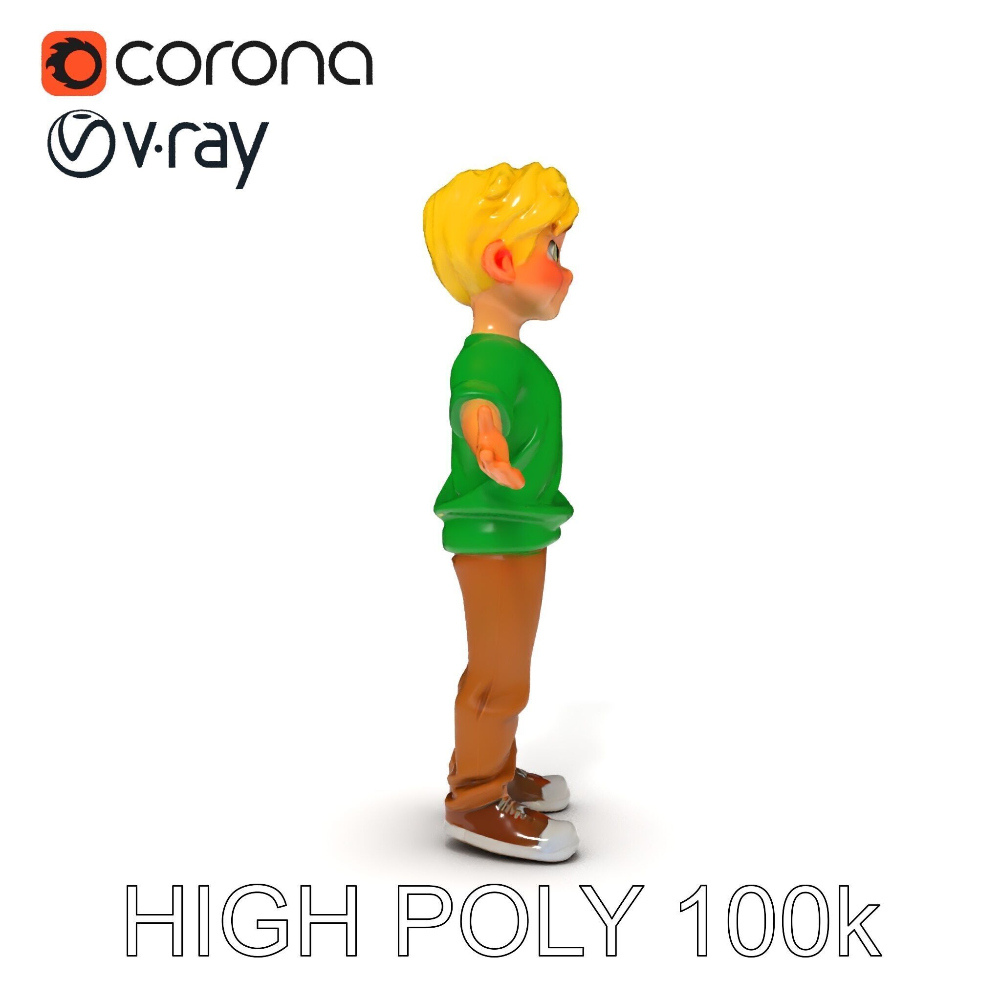 Rigged Cartoon Boy Character Model Pack Low-poly 3D model_36