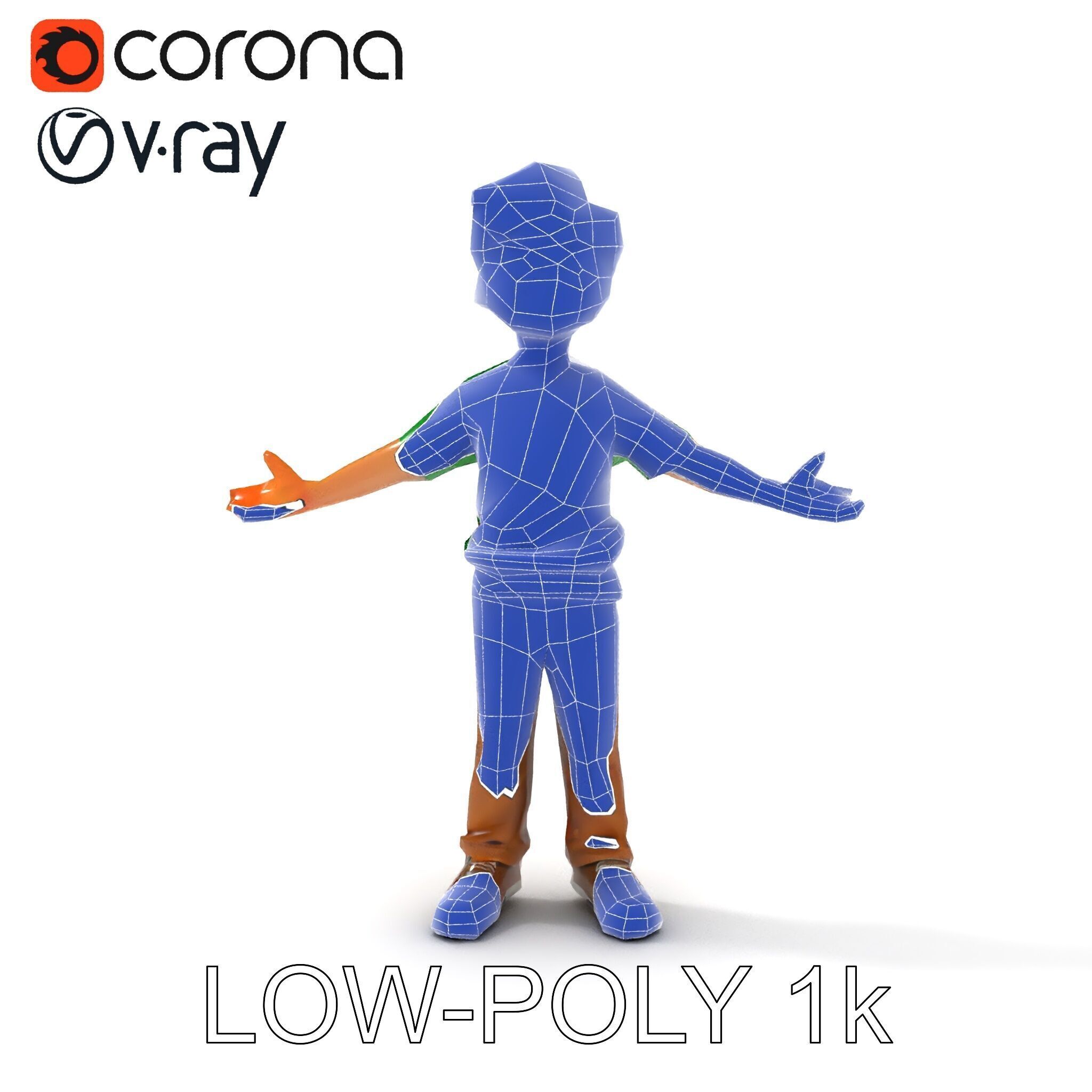 Rigged Cartoon Boy Character Model Pack Low-poly 3D model_24
