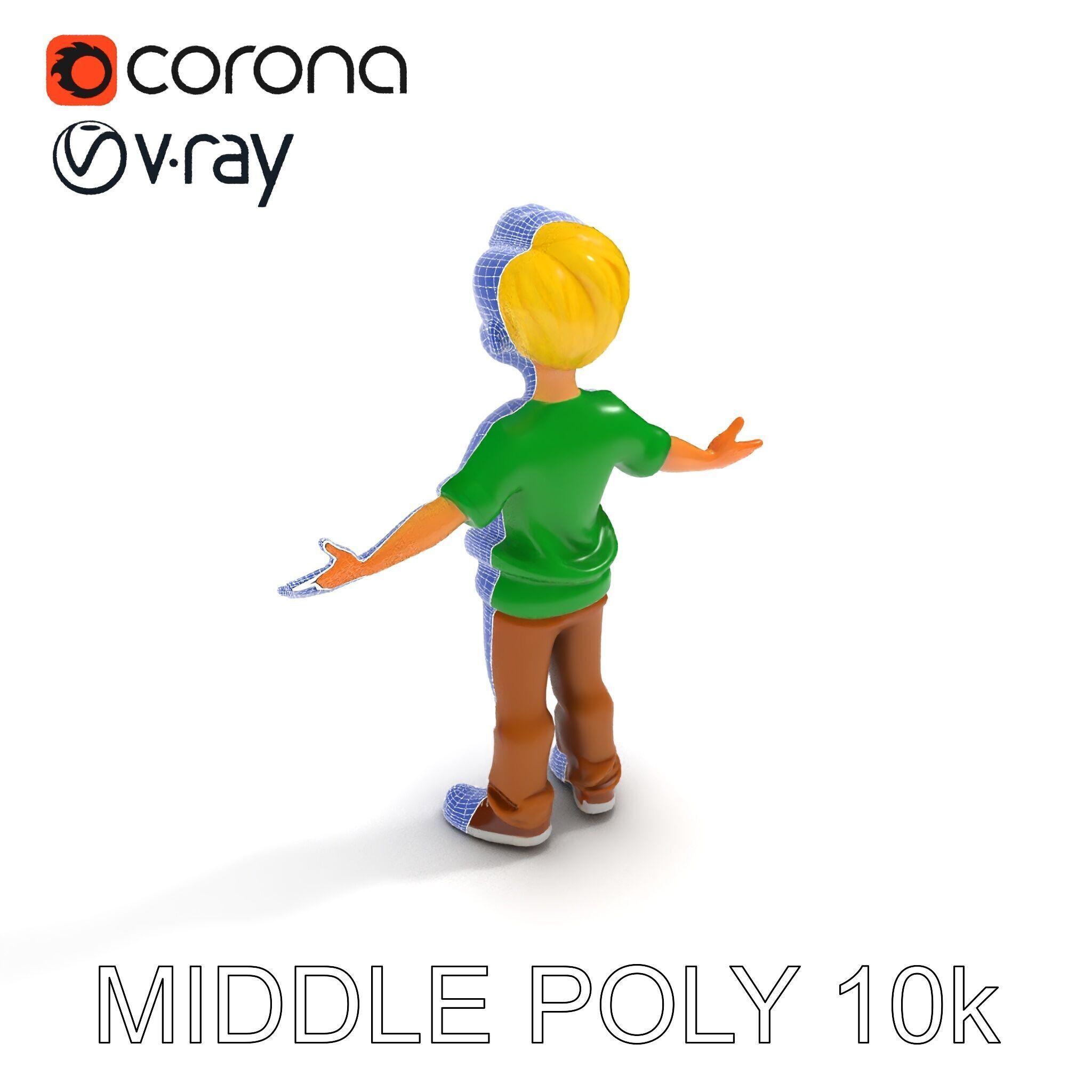 Rigged Cartoon Boy Character Model Pack Low-poly 3D model_26