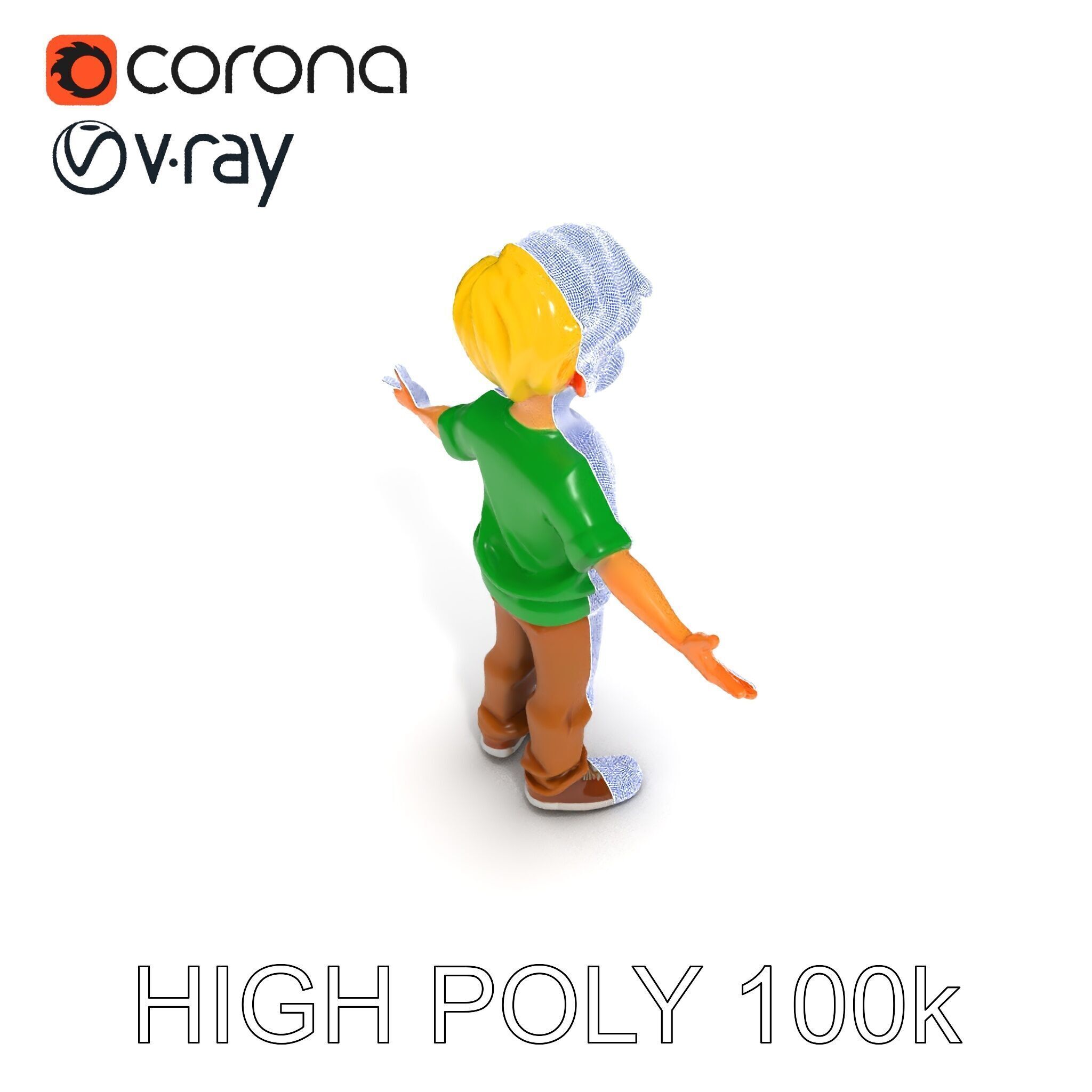 Rigged Cartoon Boy Character Model Pack Low-poly 3D model_31