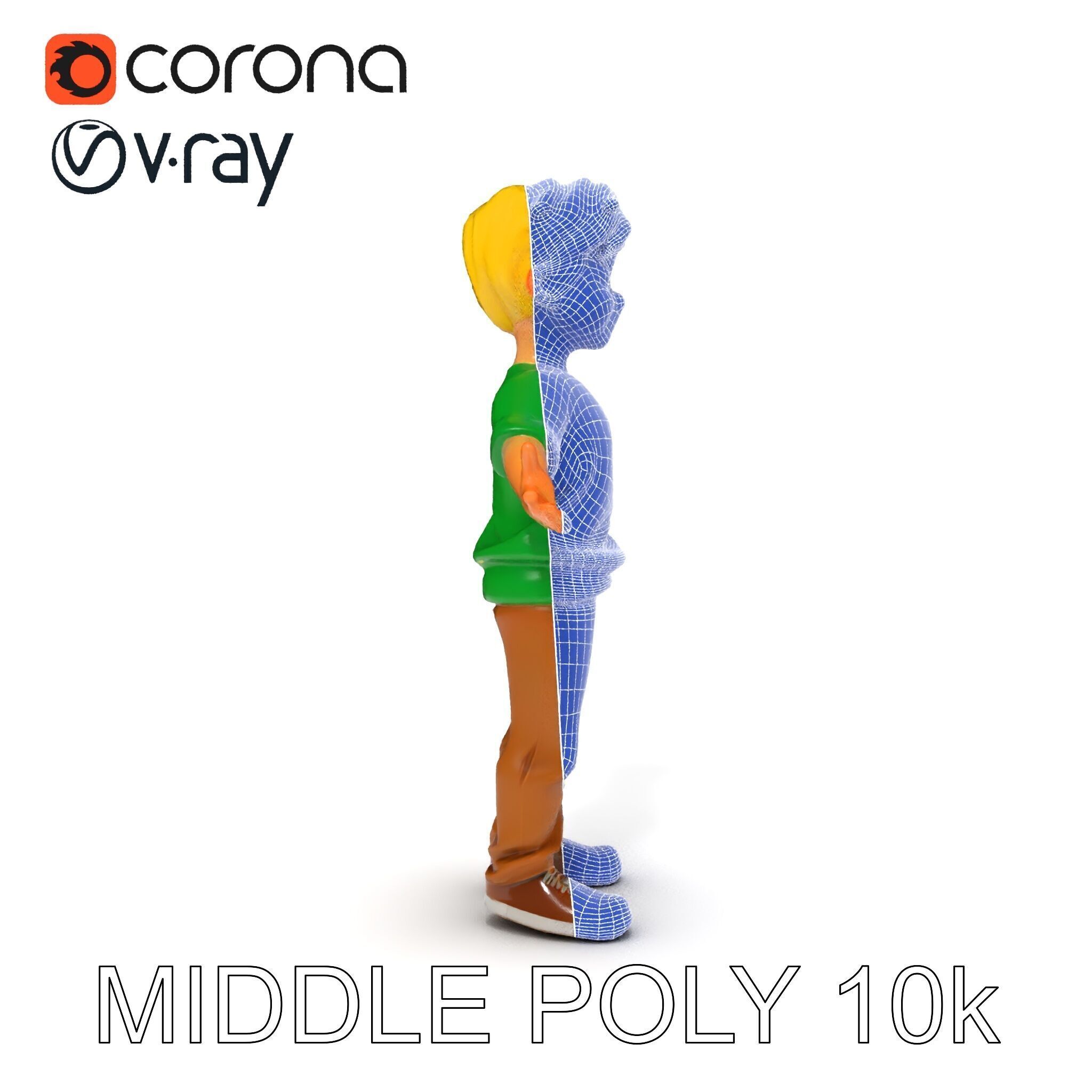 Rigged Cartoon Boy Character Model Pack Low-poly 3D model_34