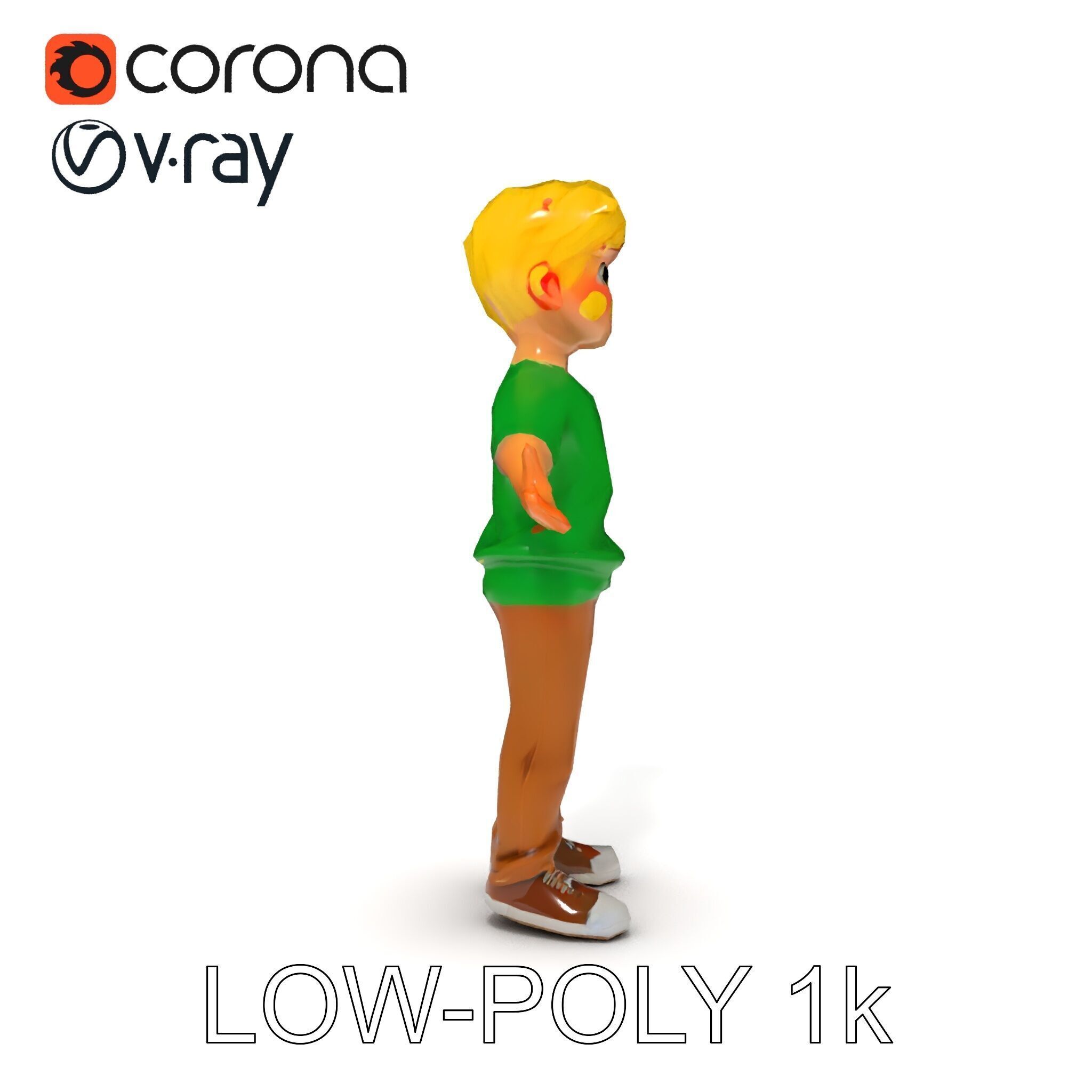 Rigged Cartoon Boy Character Model Pack Low-poly 3D model_35