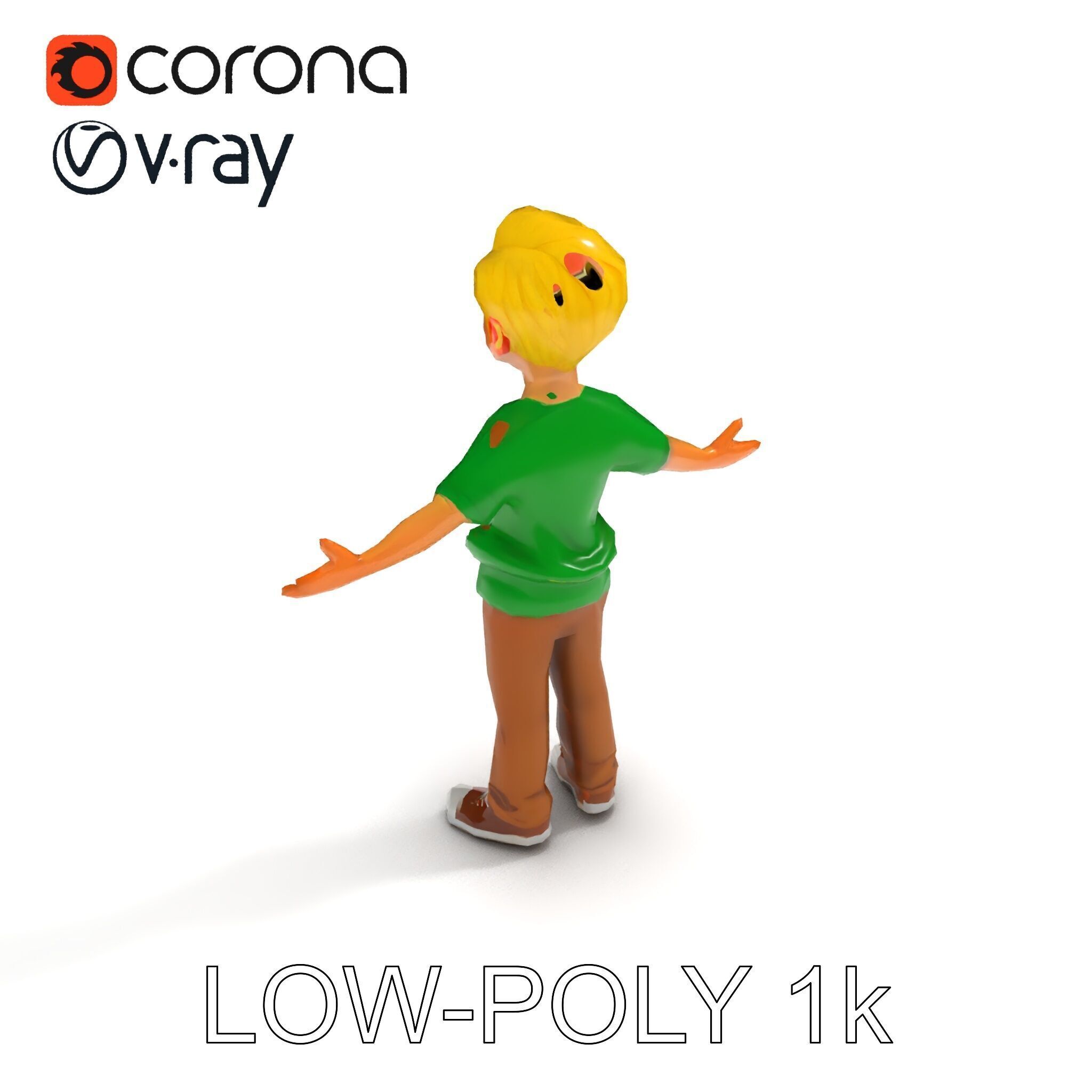 Rigged Cartoon Boy Character Model Pack Low-poly 3D model_21