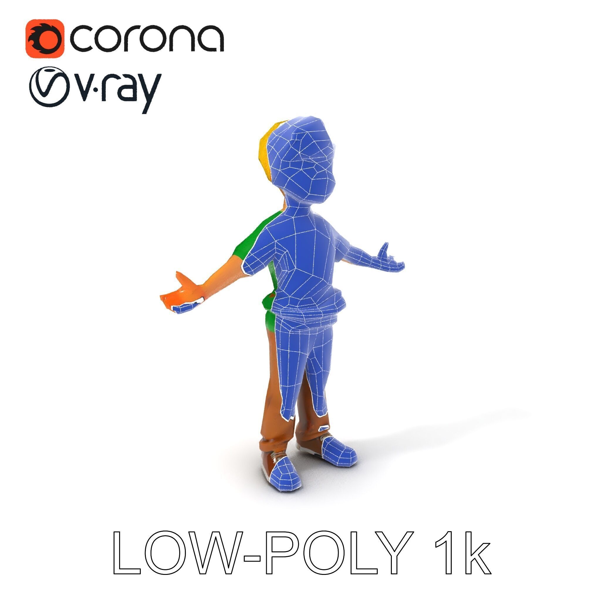 Rigged Cartoon Boy Character Model Pack Low-poly 3D model_19