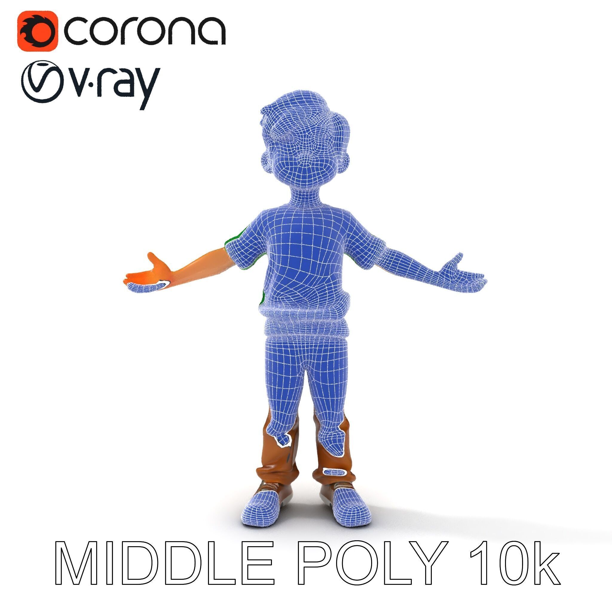 Rigged Cartoon Boy Character Model Pack Low-poly 3D model_23