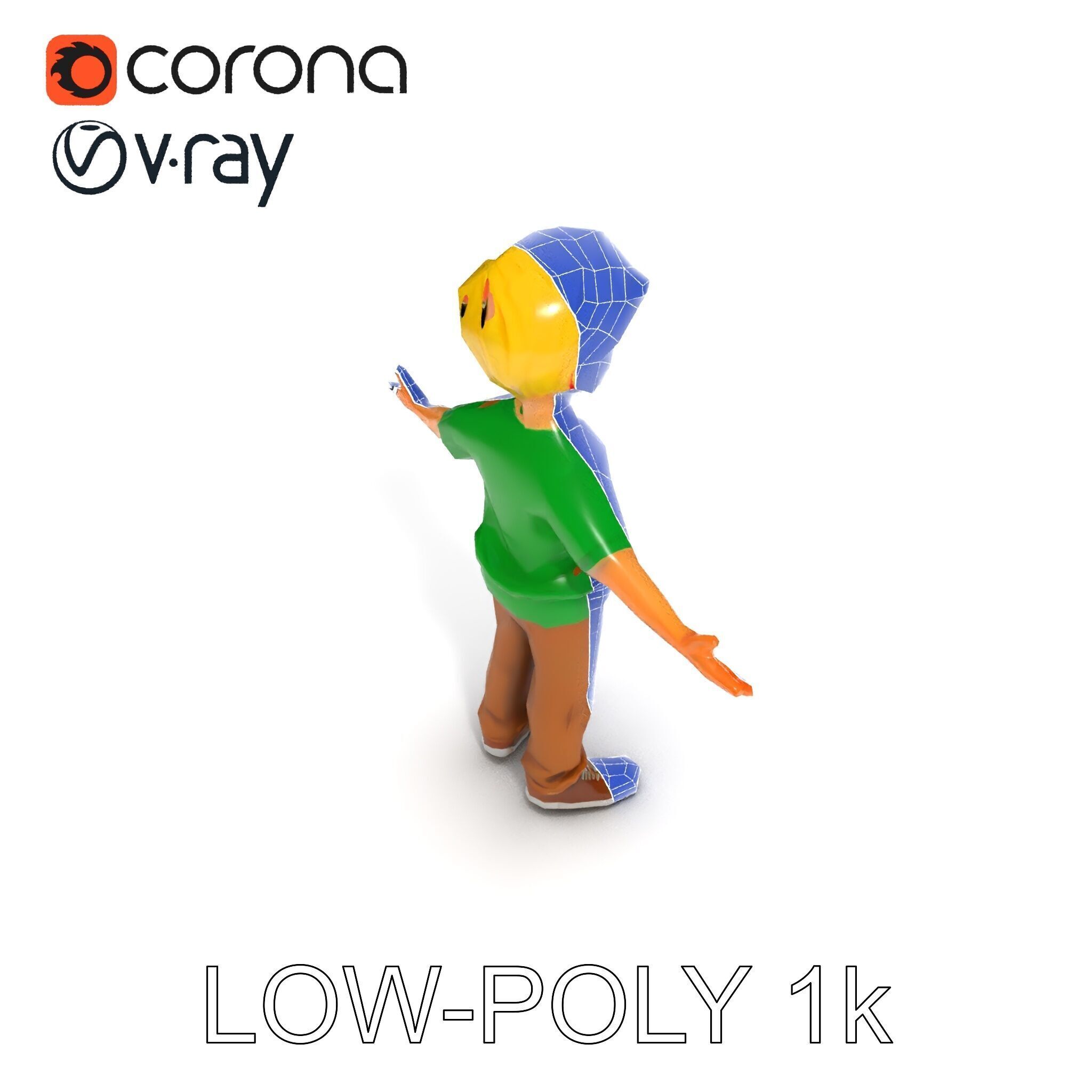 Rigged Cartoon Boy Character Model Pack Low-poly 3D model_27