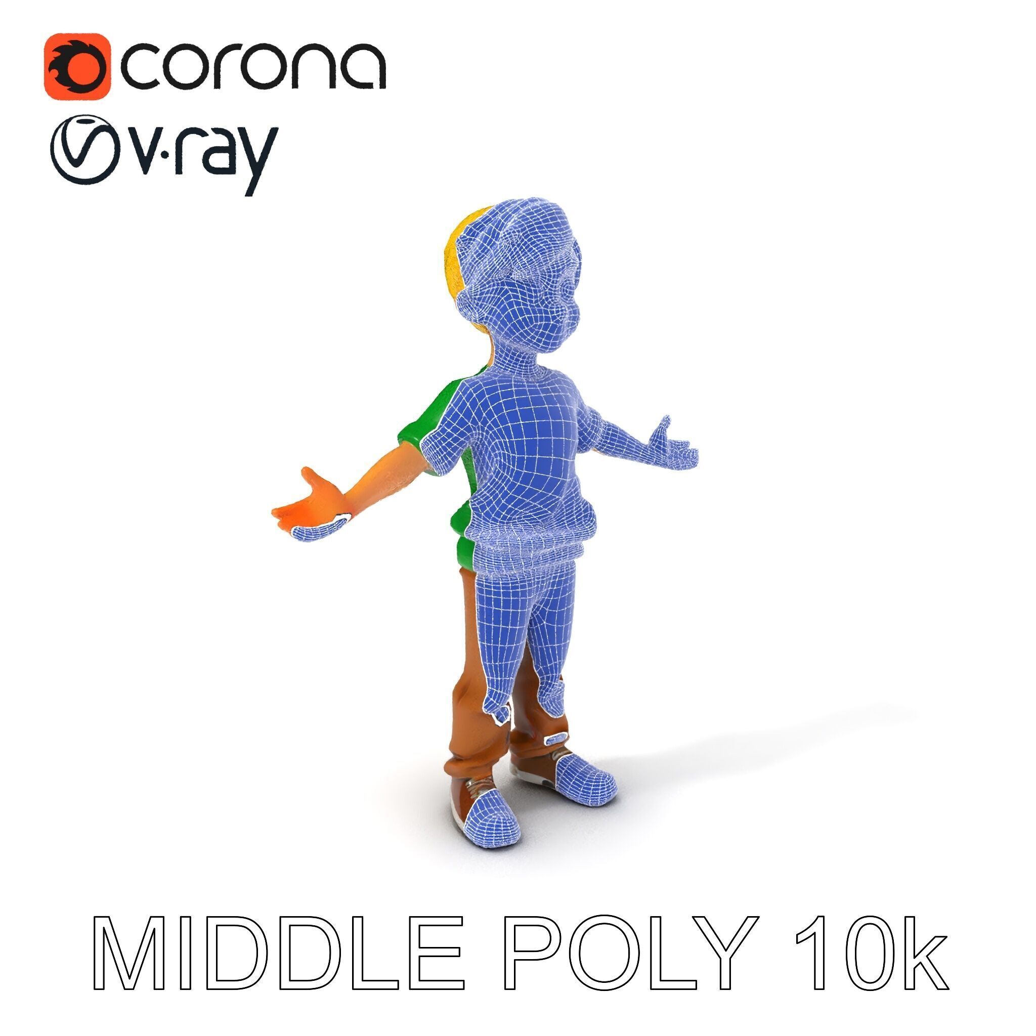 Rigged Cartoon Boy Character Model Pack Low-poly 3D model_32