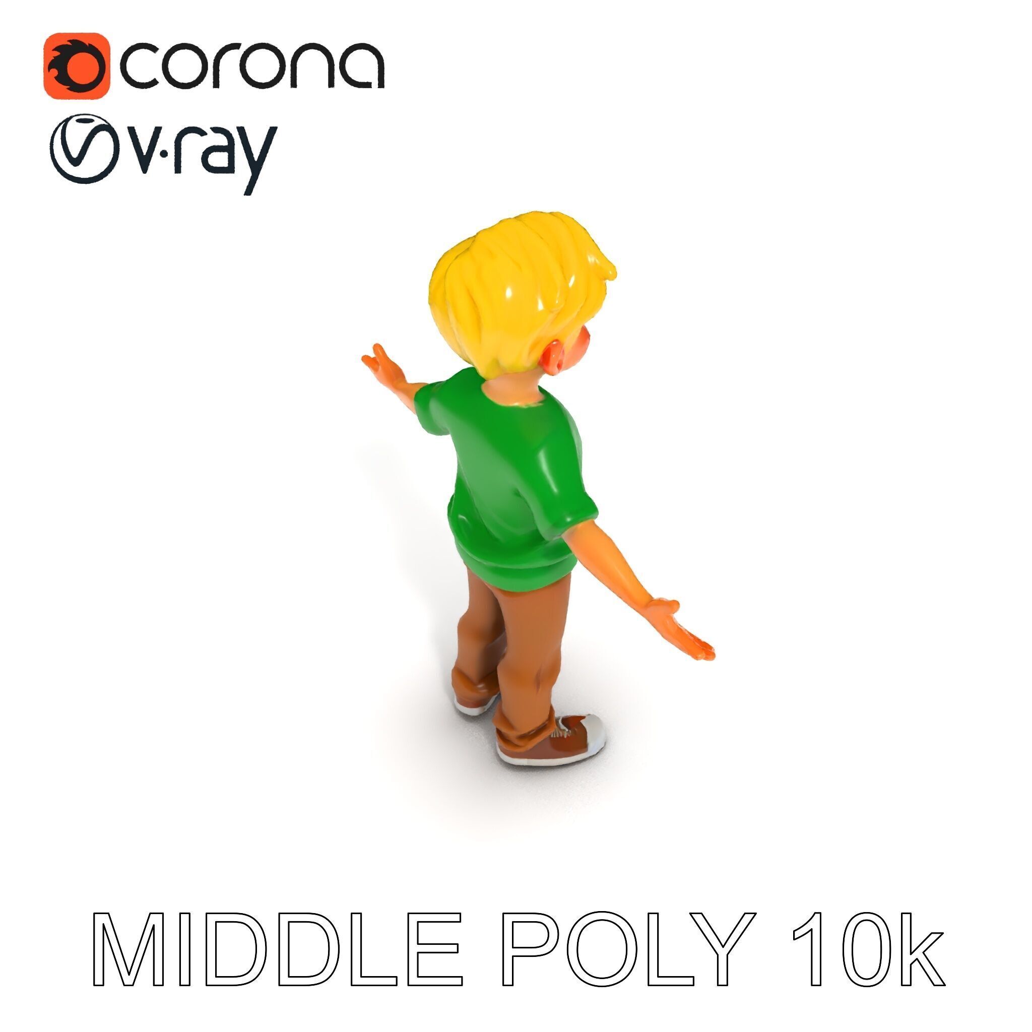 Rigged Cartoon Boy Character Model Pack Low-poly 3D model_16