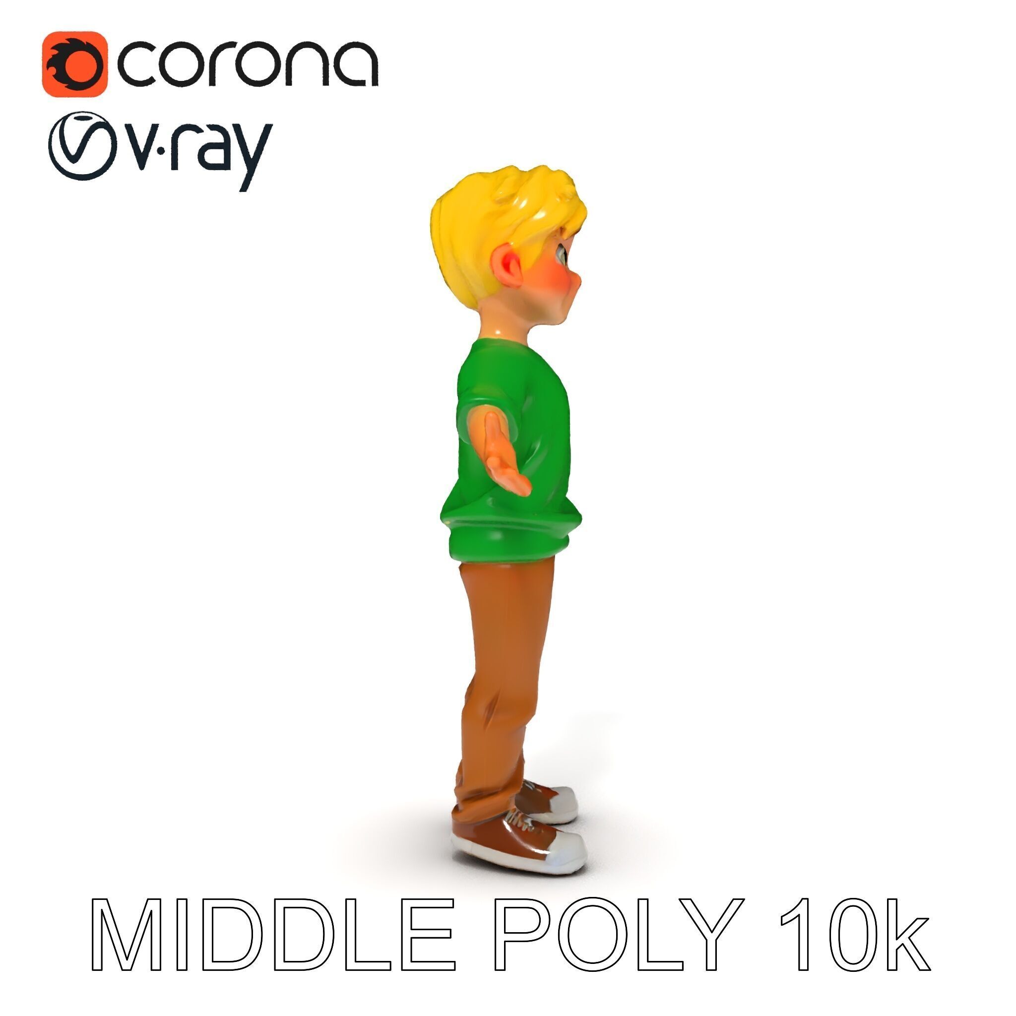 Rigged Cartoon Boy Character Model Pack Low-poly 3D model_14