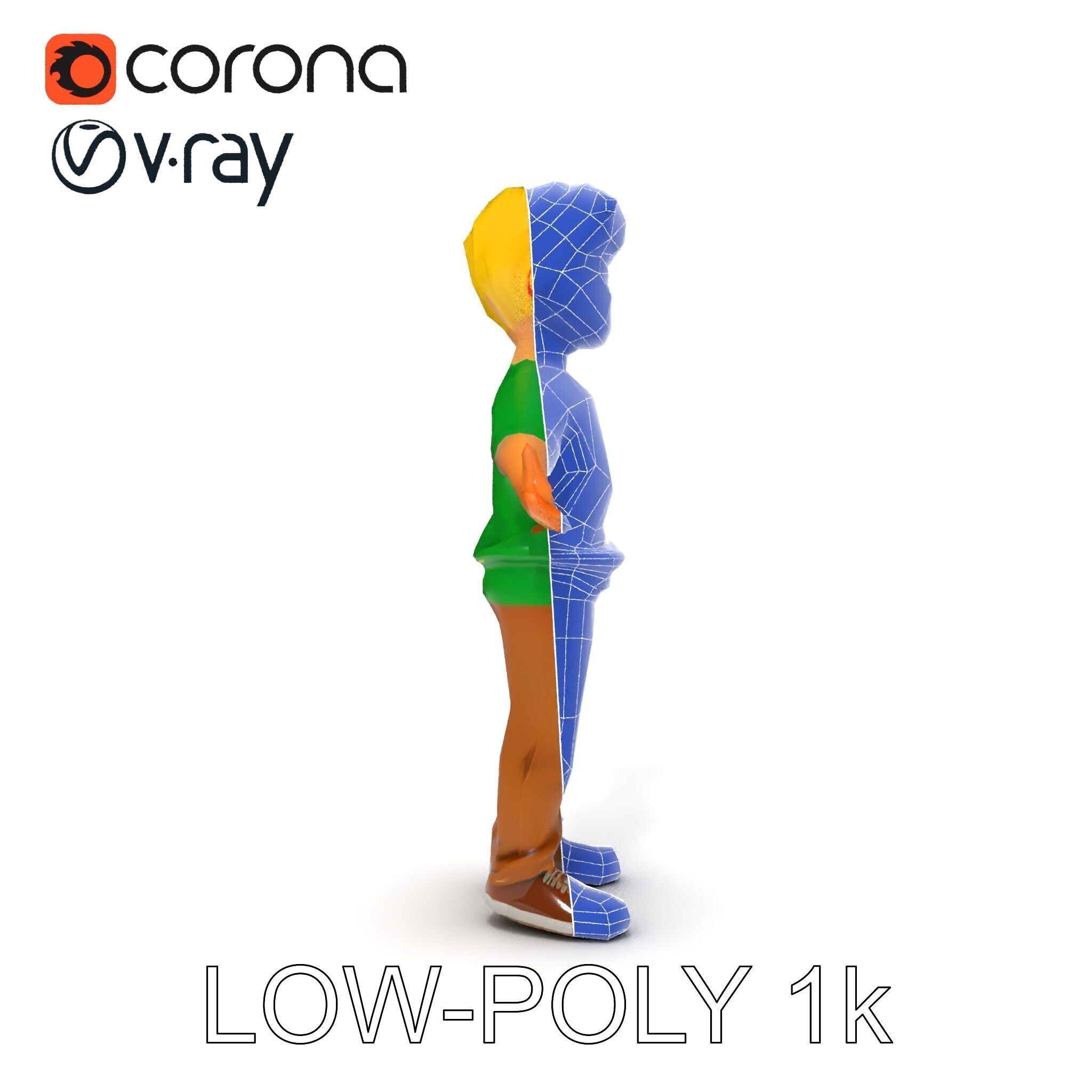 Rigged Cartoon Boy Character Model Pack Low-poly 3D model_33