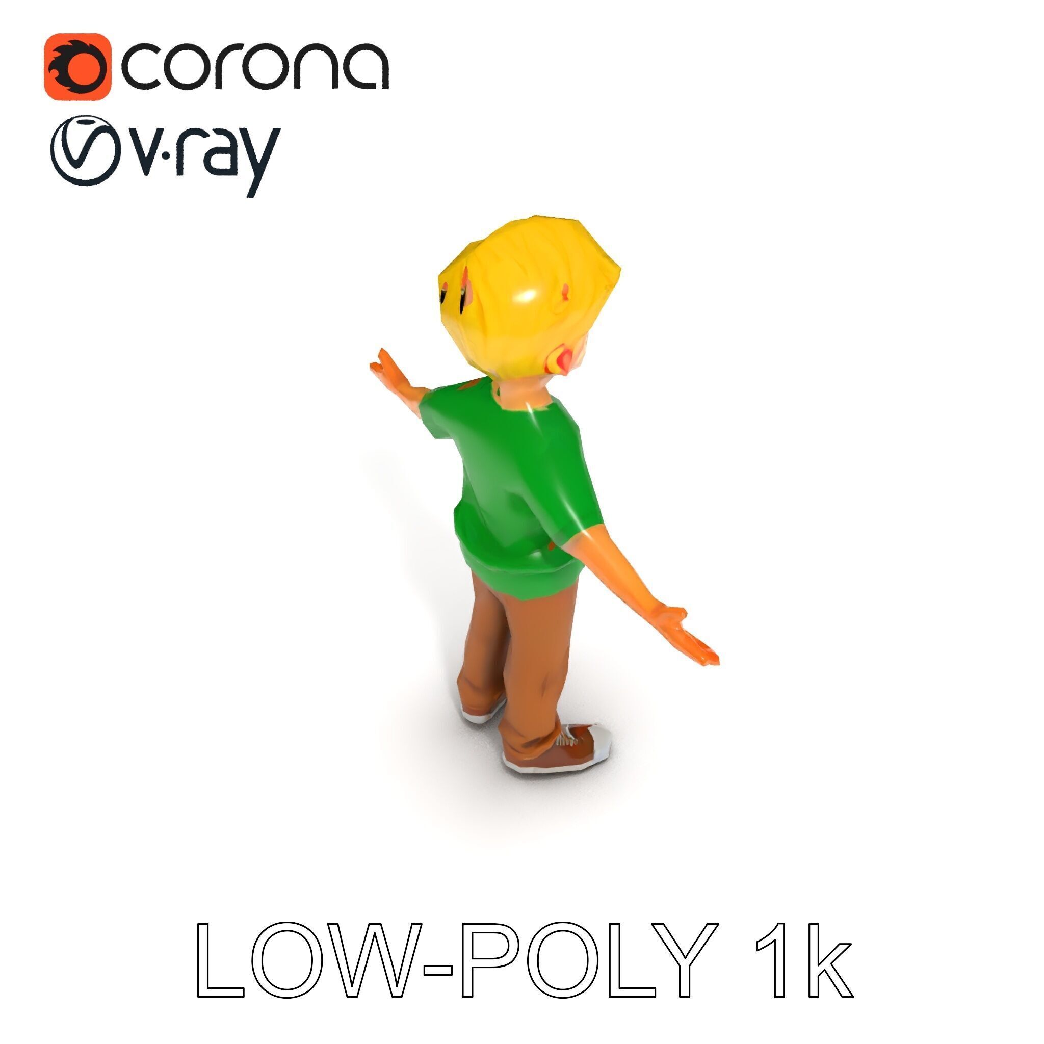 Rigged Cartoon Boy Character Model Pack Low-poly 3D model_17