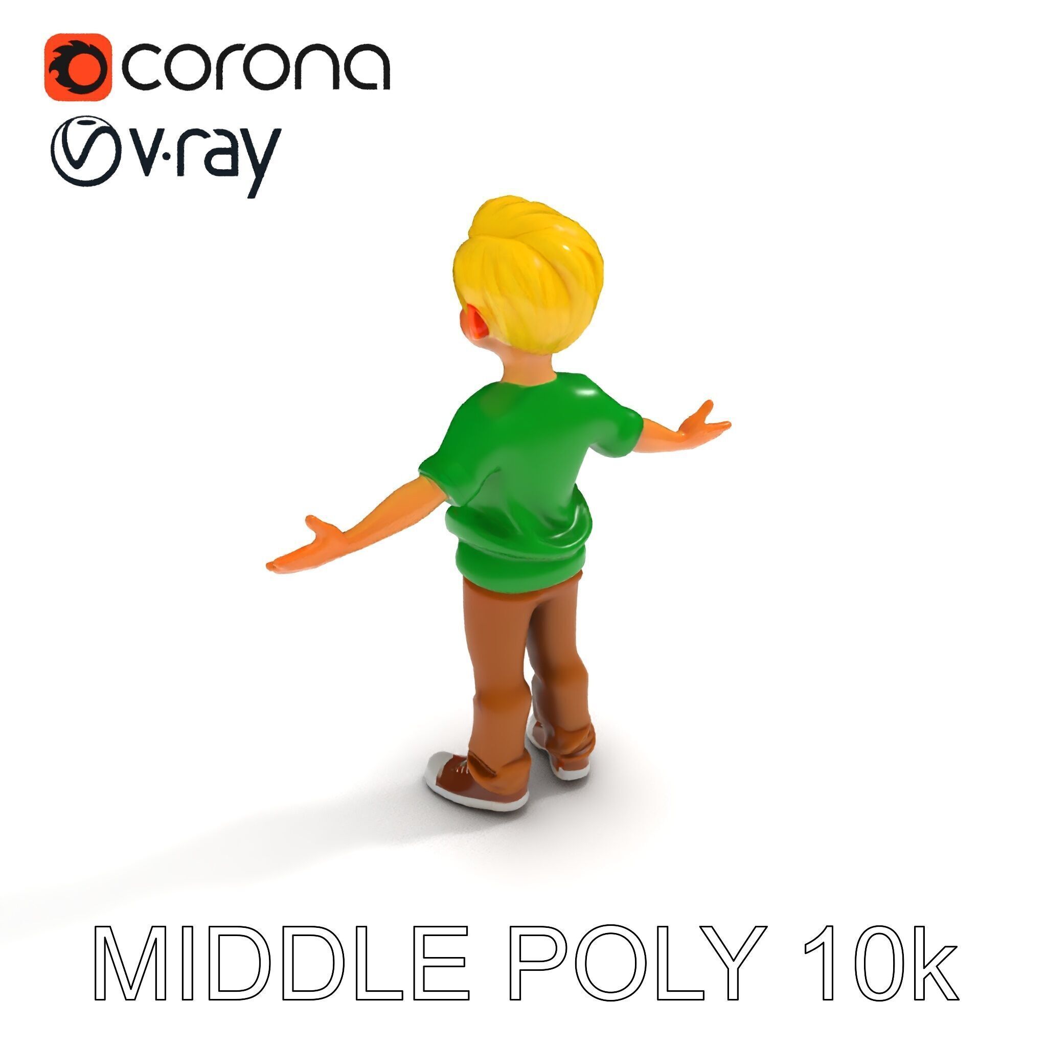 Rigged Cartoon Boy Character Model Pack Low-poly 3D model_29