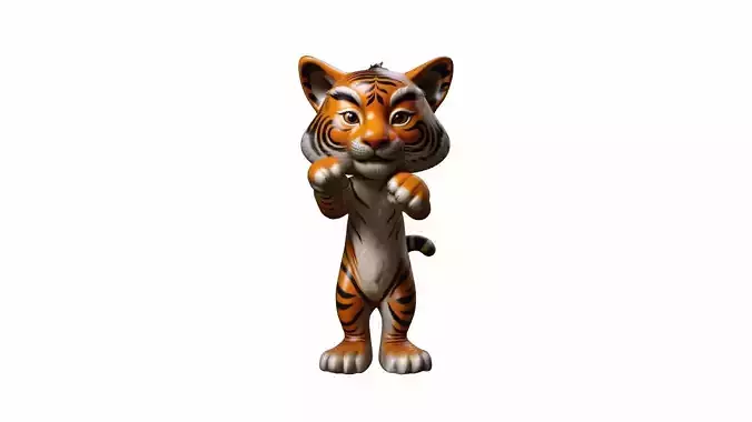 Indochinese Or Corbett Tiger Running In Water 3d Render