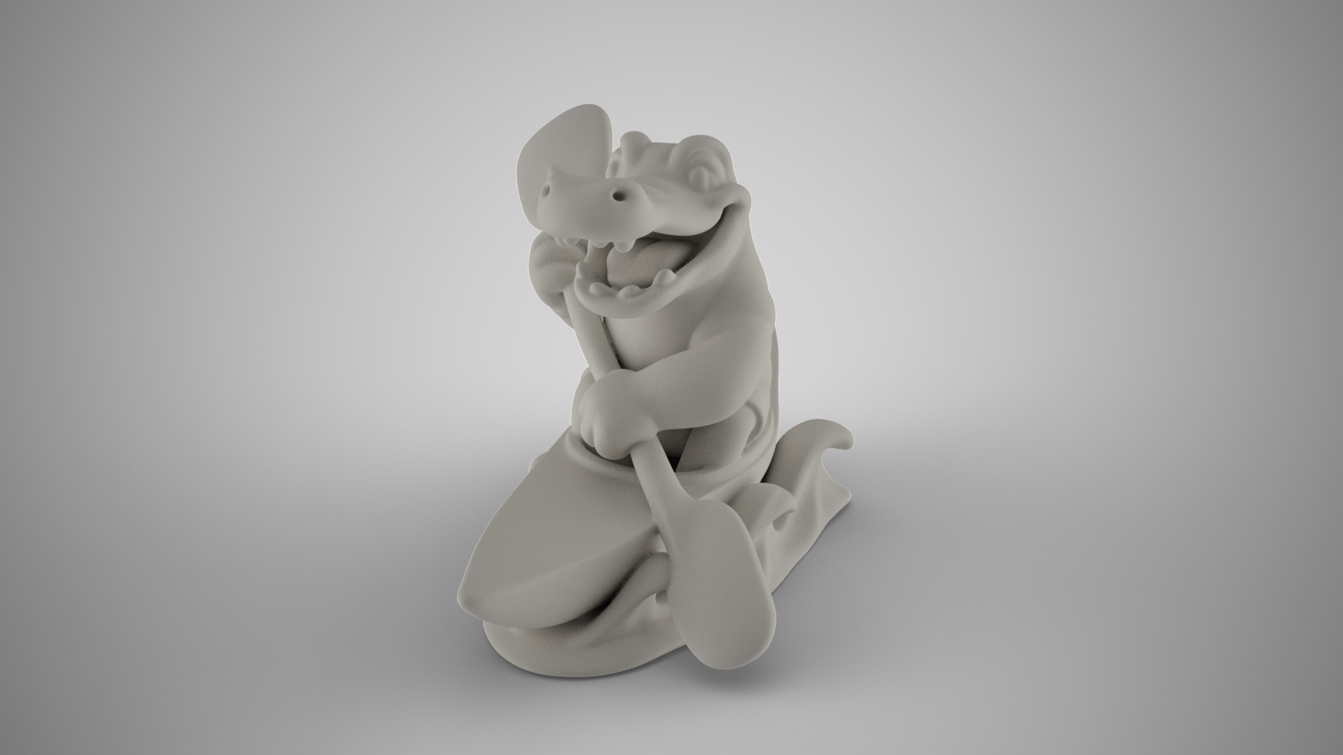 Rower Crocodile Trinket 3D print model_6