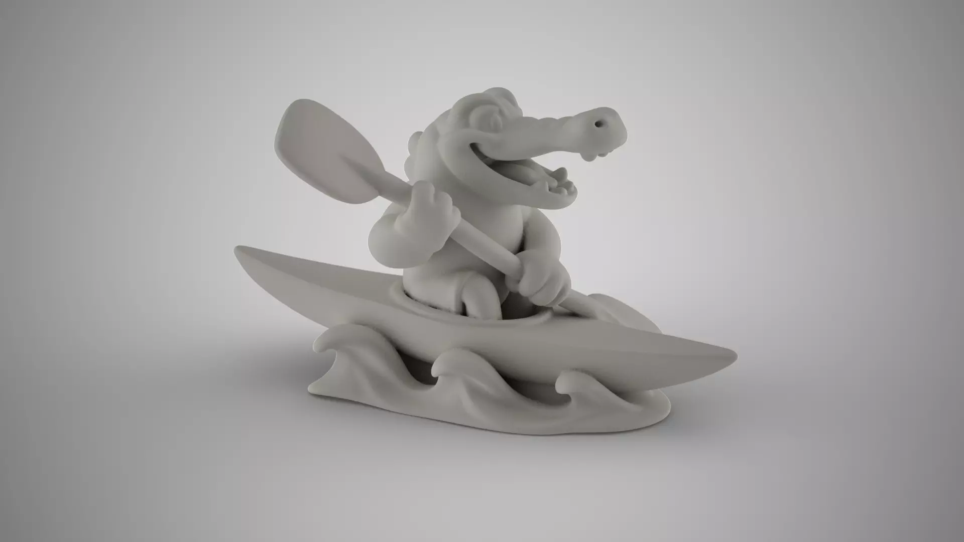 Rower Crocodile Trinket 3D print model_0