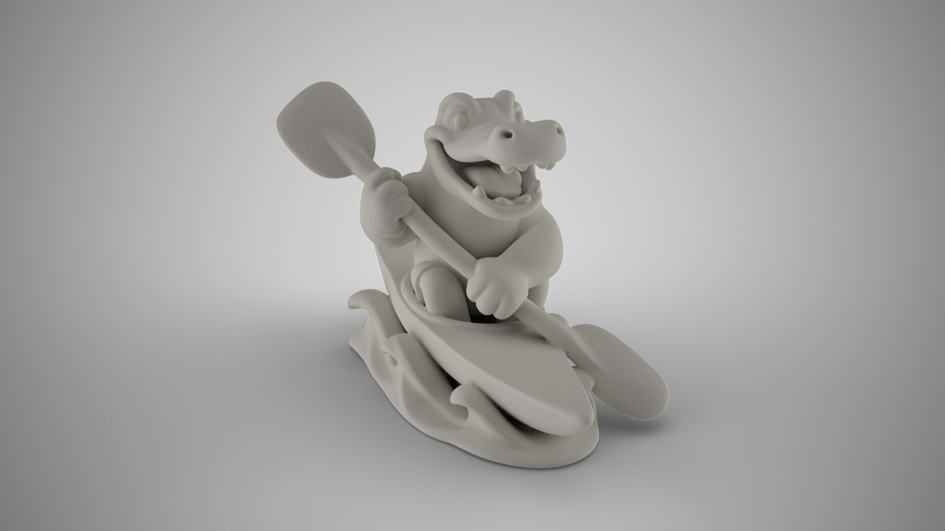 Rower Crocodile Trinket 3D print model_7
