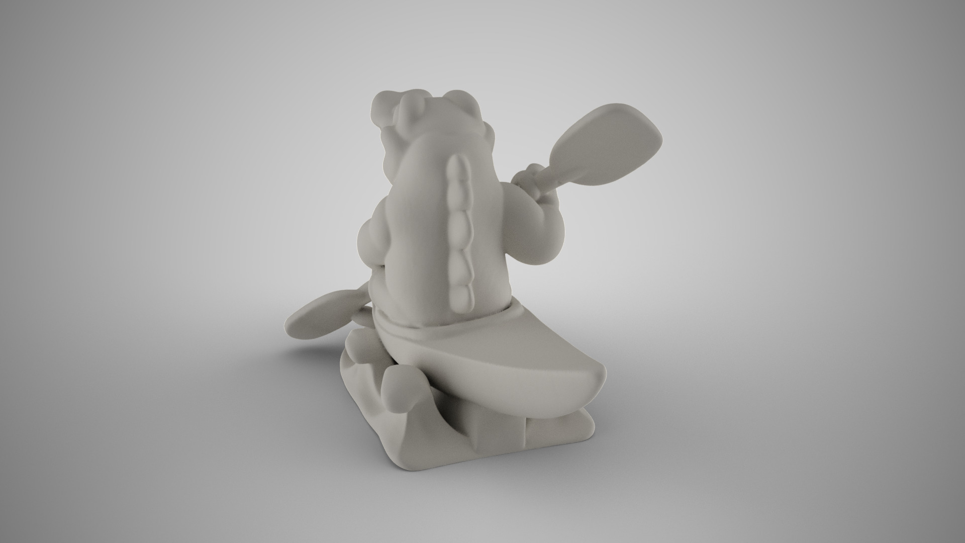 Rower Crocodile Trinket 3D print model_3