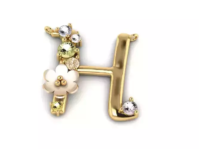 Pendant or necklace  Letter H