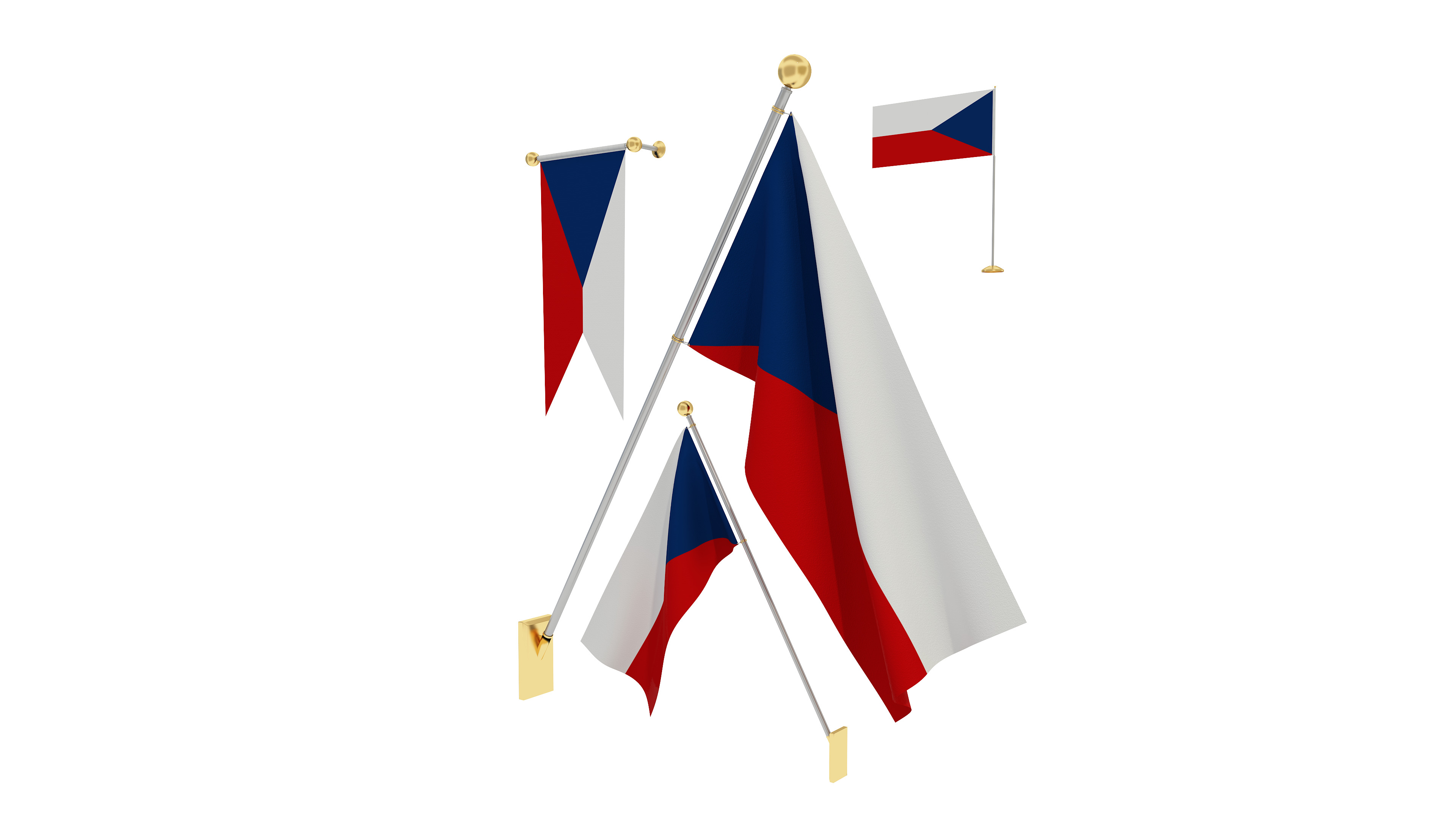 Flags of Czech Republic 3D model_3