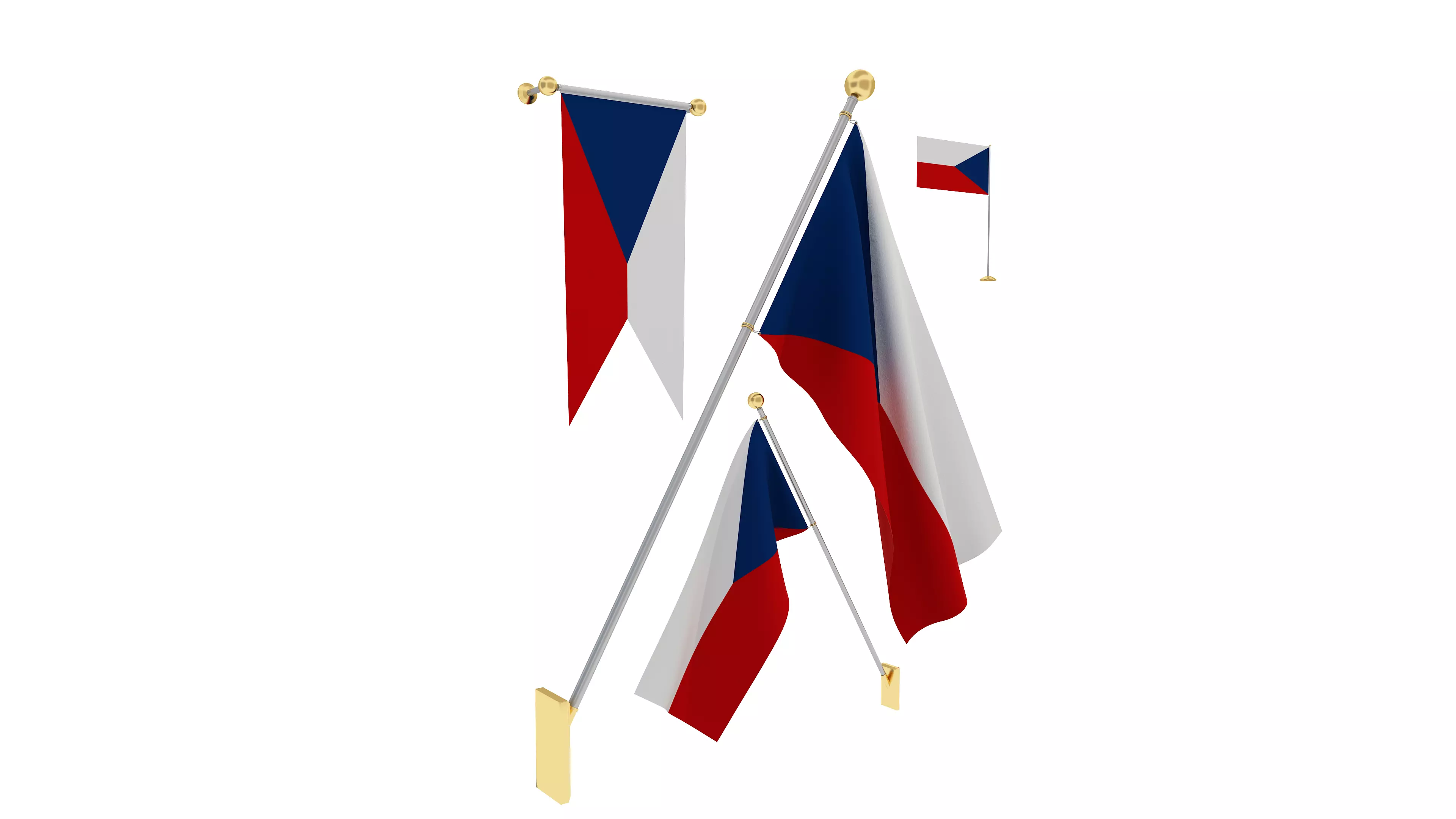 Flags of Czech Republic 3D model_0