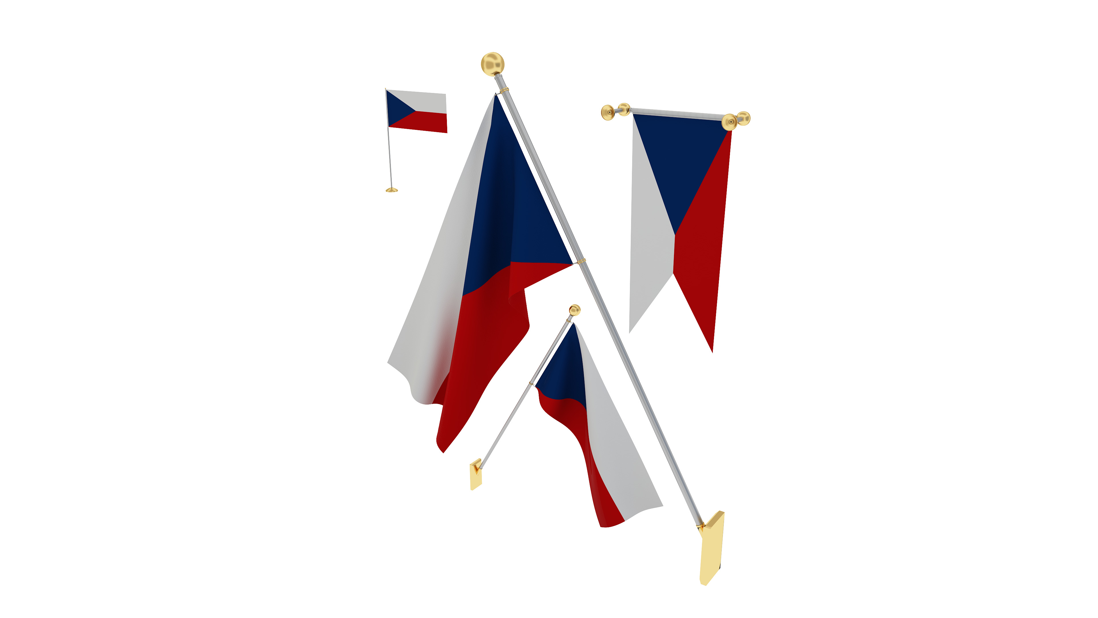 Flags of Czech Republic 3D model_1