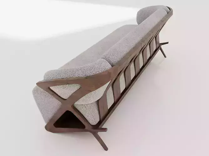 sofa  and Low-poly 3D model