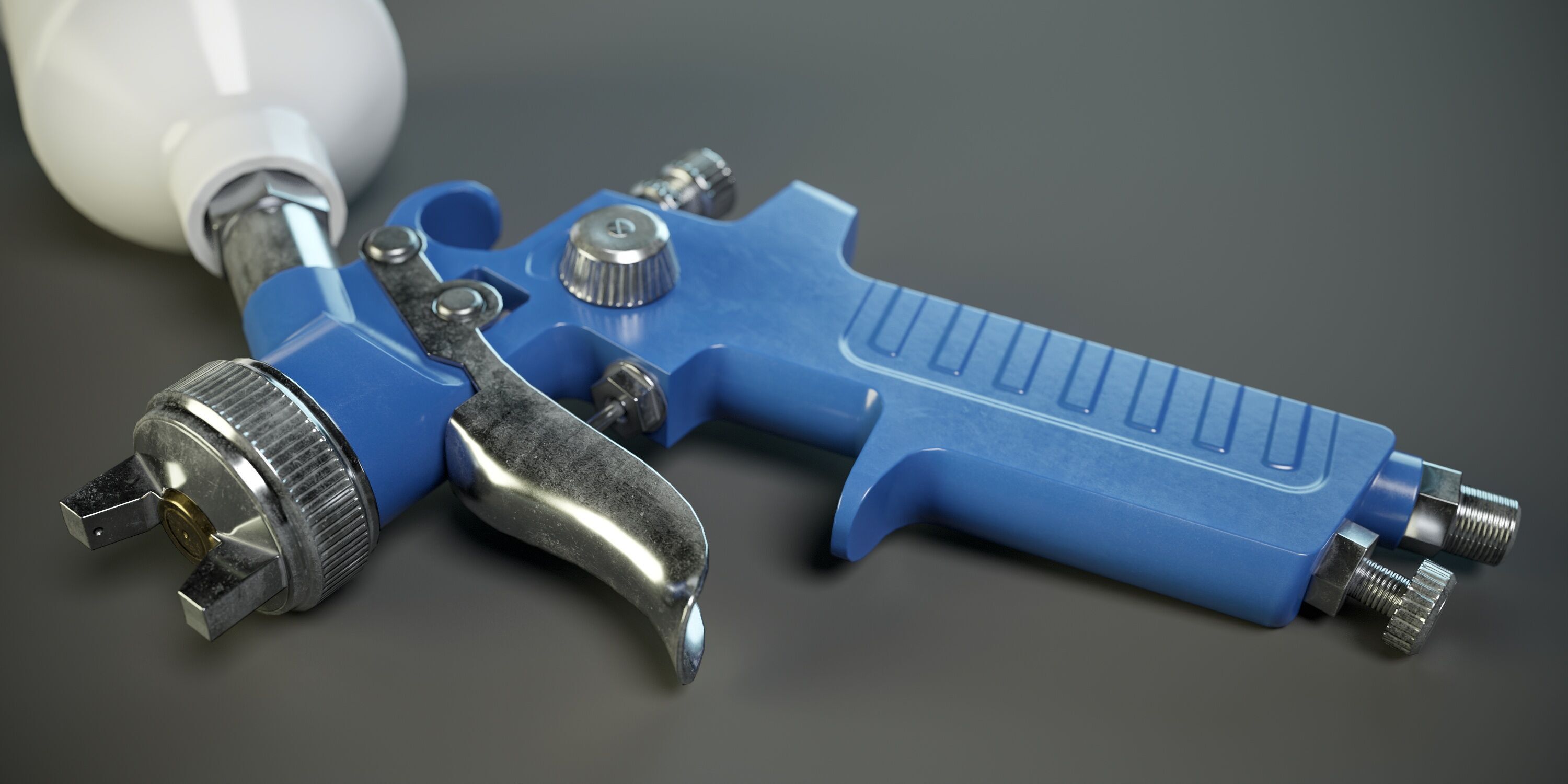 Paint Spray Gun PBR Low-poly 3D model_7