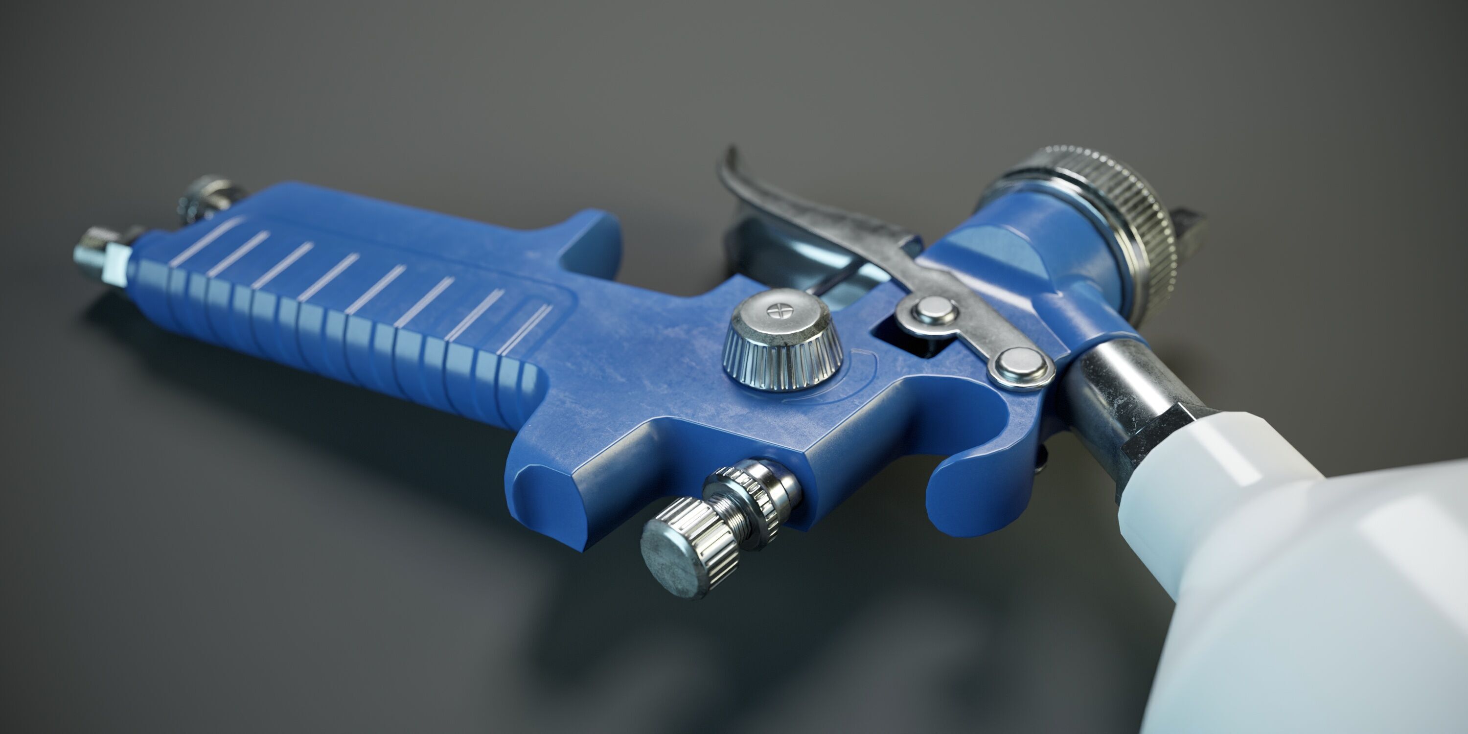 Paint Spray Gun PBR Low-poly 3D model_8