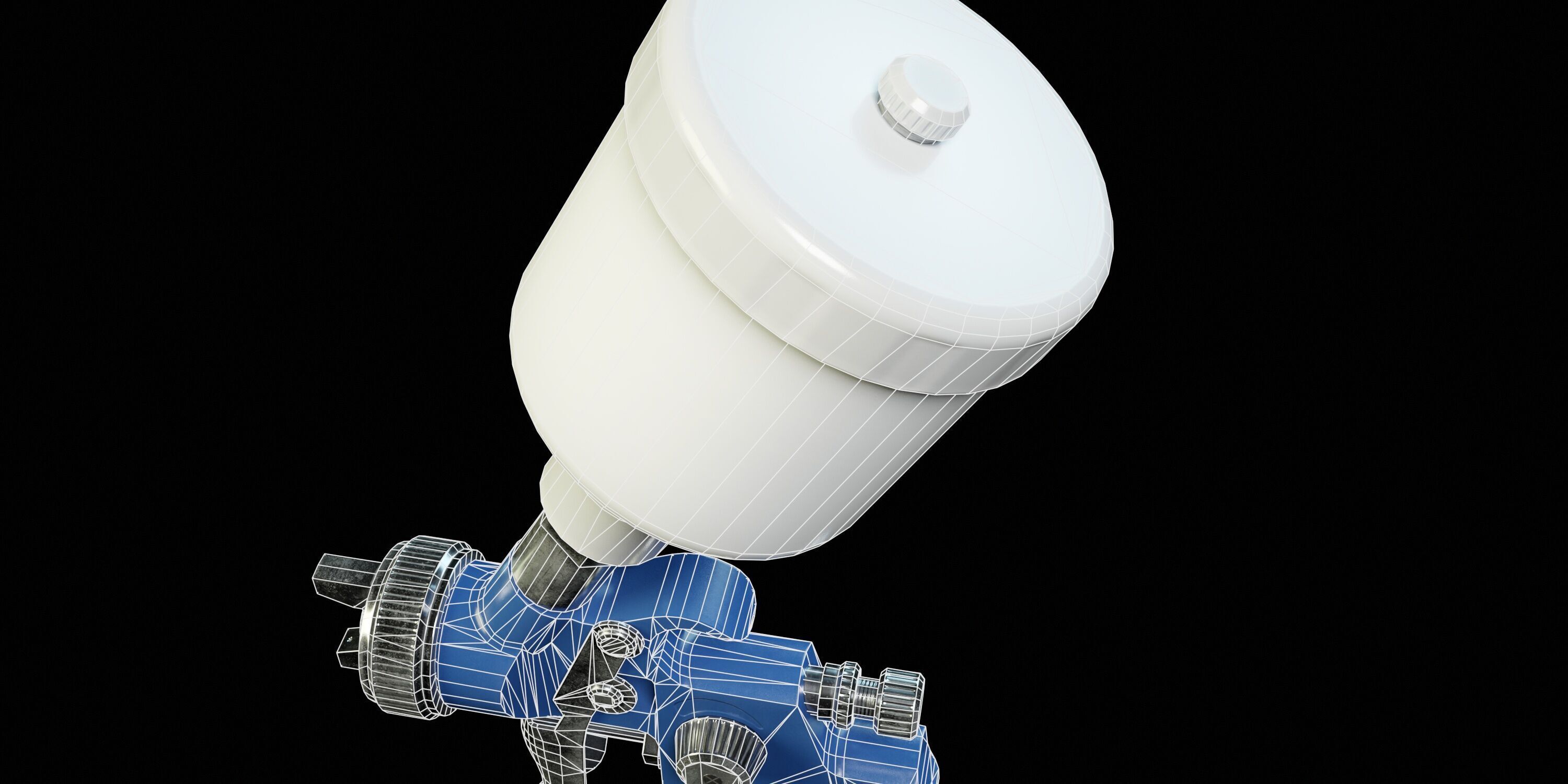 Paint Spray Gun PBR Low-poly 3D model_14