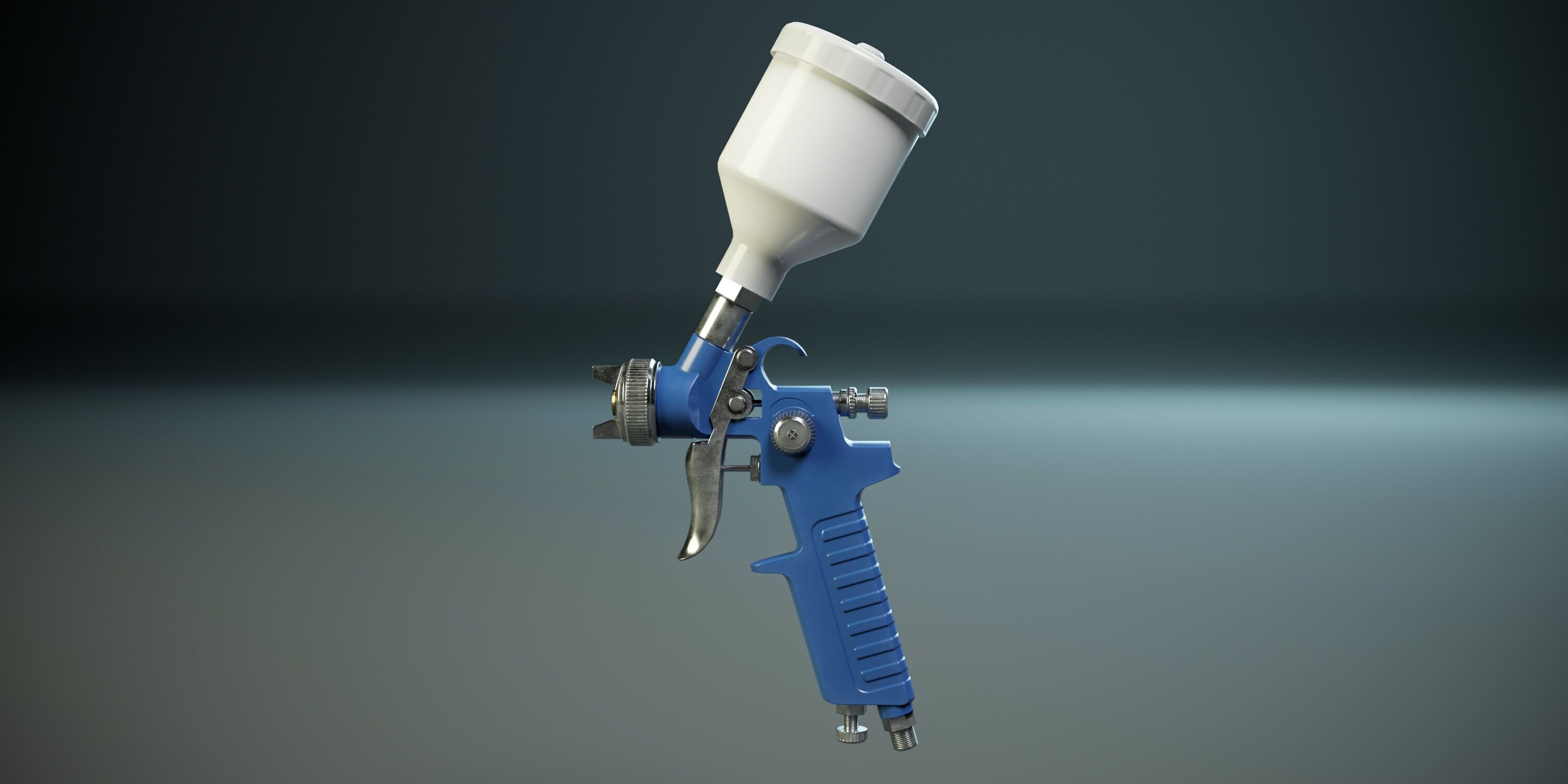Paint Spray Gun PBR Low-poly 3D model_10
