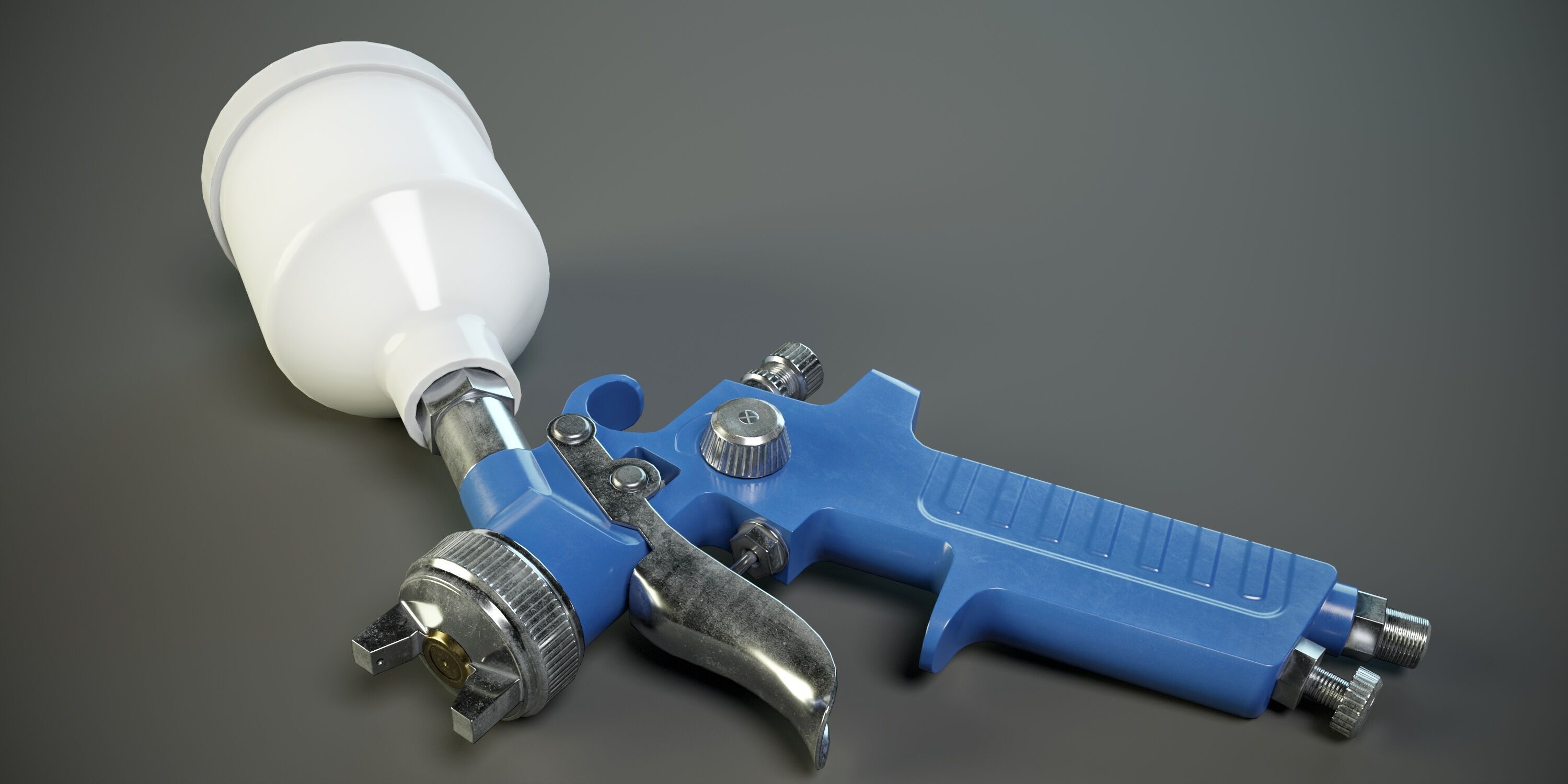 Paint Spray Gun PBR Low-poly 3D model_1