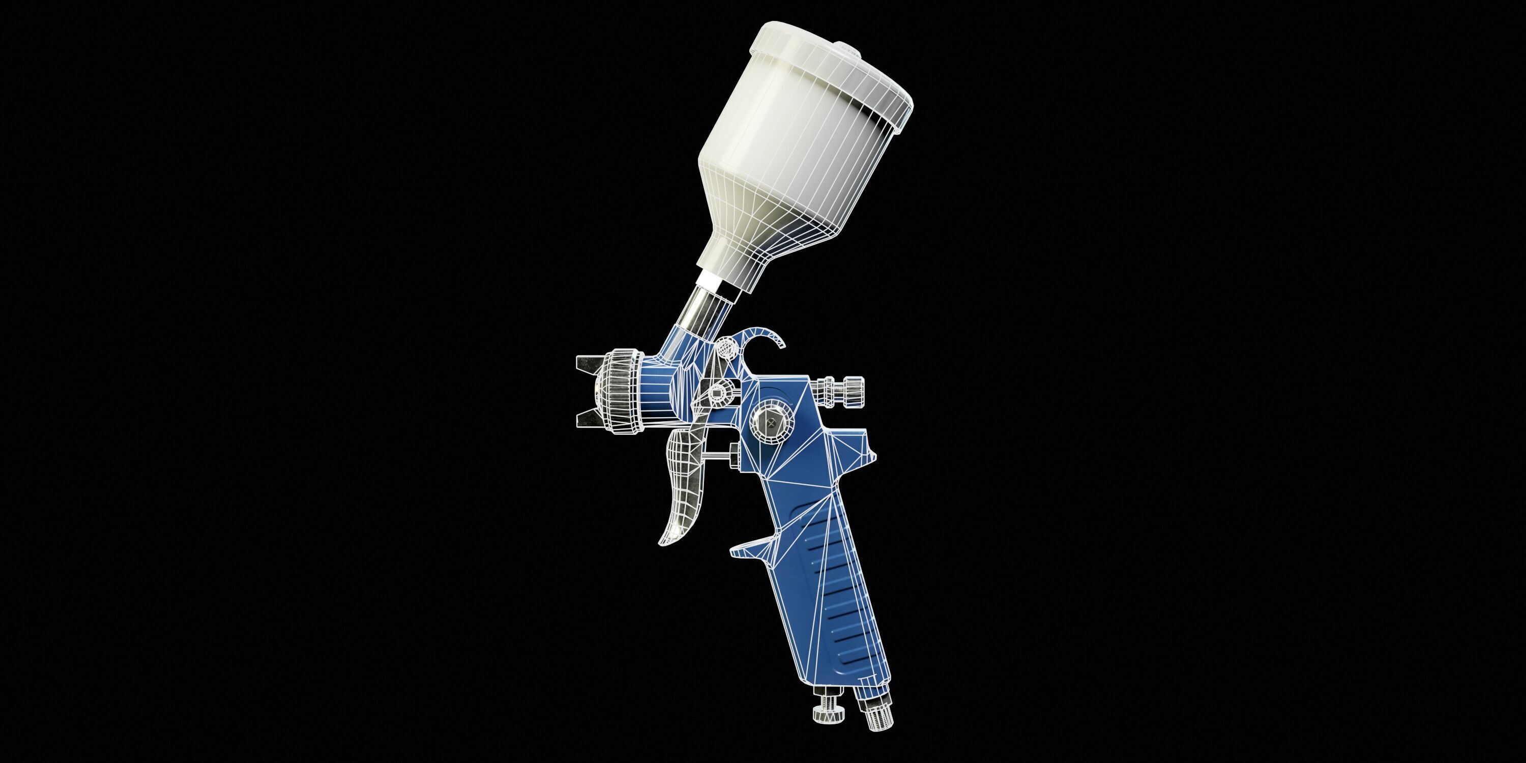 Paint Spray Gun PBR Low-poly 3D model_11
