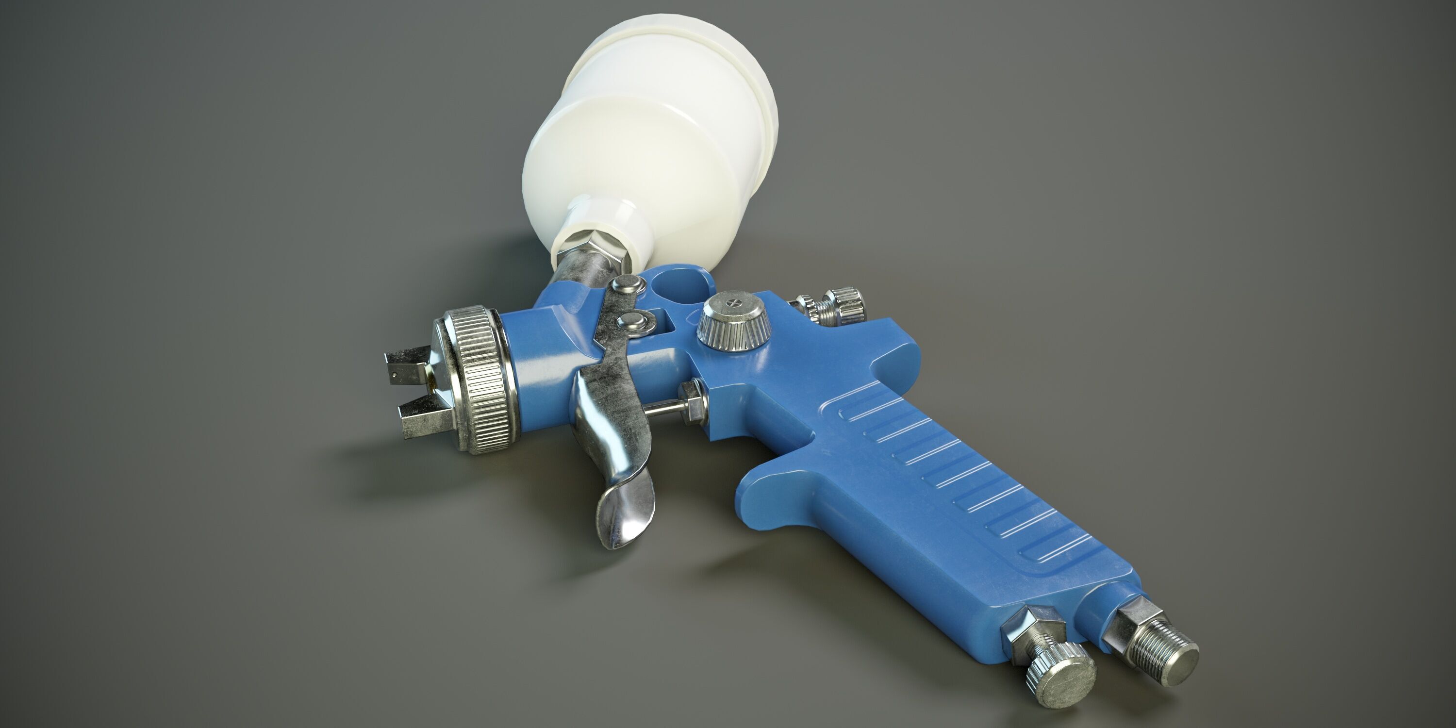 Paint Spray Gun PBR Low-poly 3D model_3
