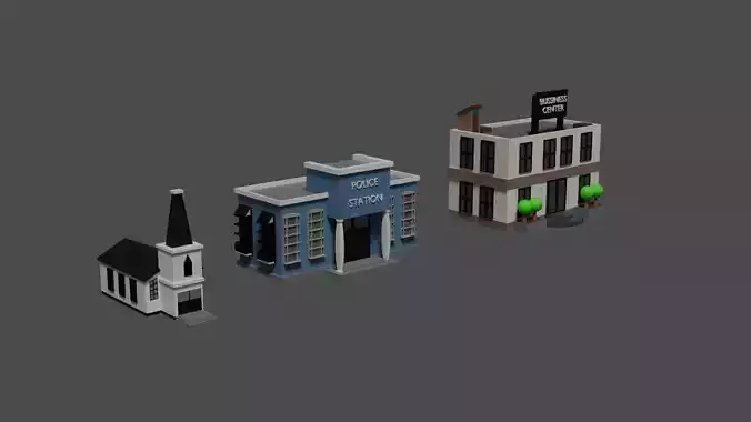 three houses in a blender
