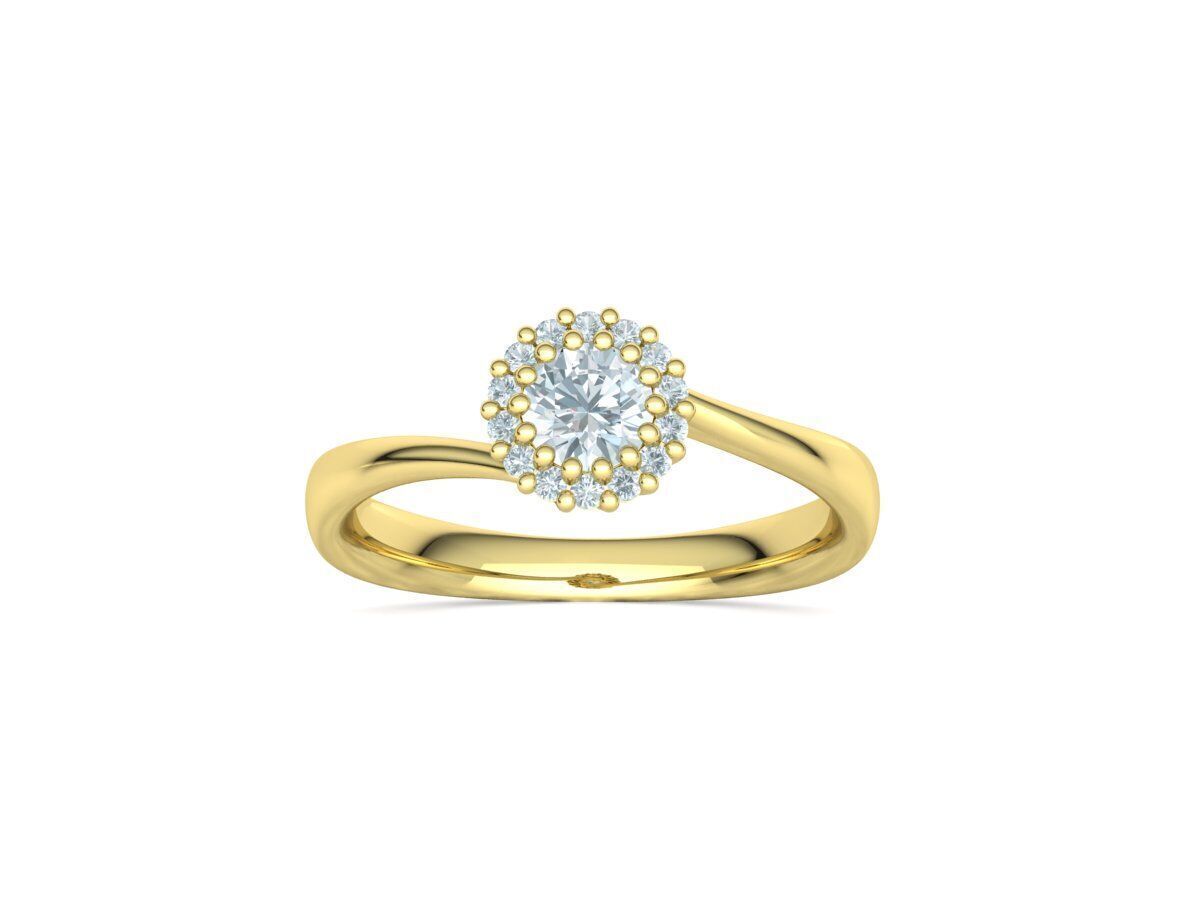 Bespoke Diamond Solitaire Engagement Ring 40 pointer stone 3D print model_19