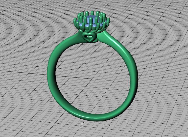 Bespoke Diamond Solitaire Engagement Ring 40 pointer stone 3D print model_41