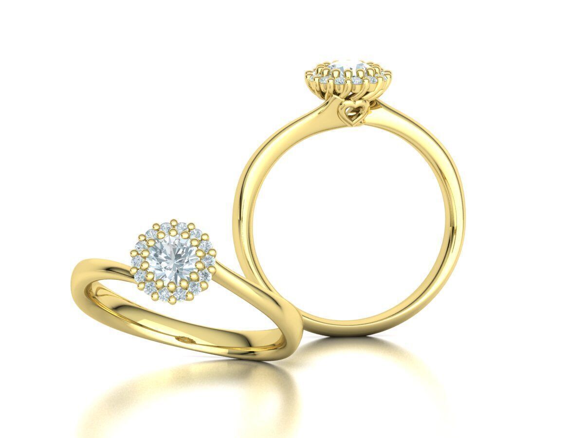 Bespoke Diamond Solitaire Engagement Ring 40 pointer stone 3D print model_3