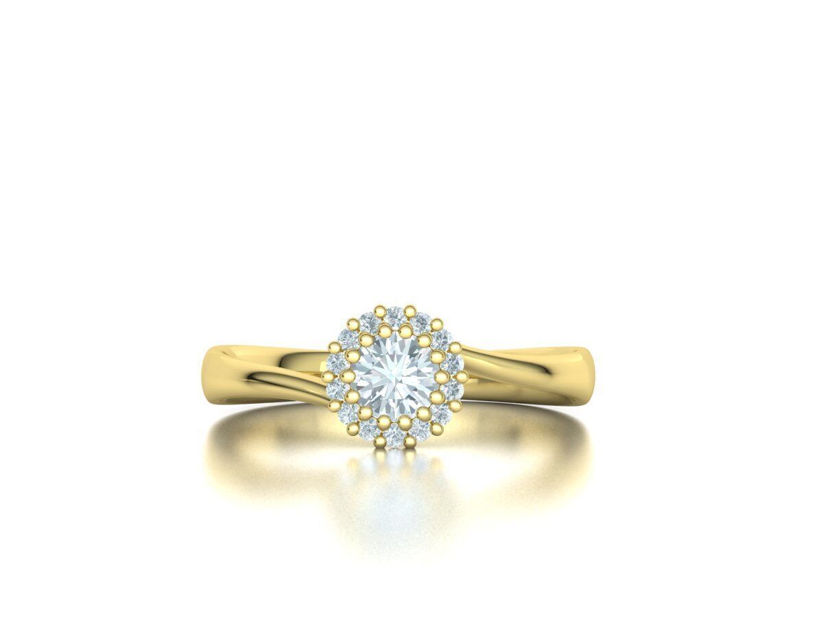 Bespoke Diamond Solitaire Engagement Ring 40 pointer stone 3D print model_6