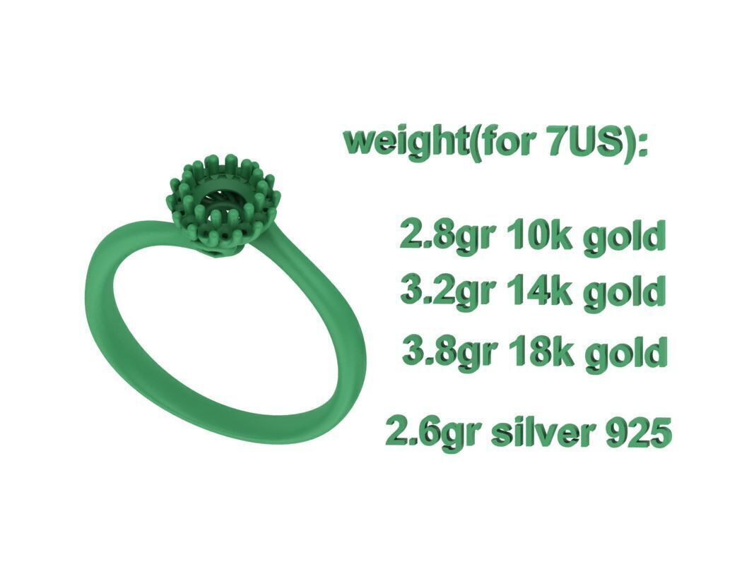 Bespoke Diamond Solitaire Engagement Ring 40 pointer stone 3D print model_10