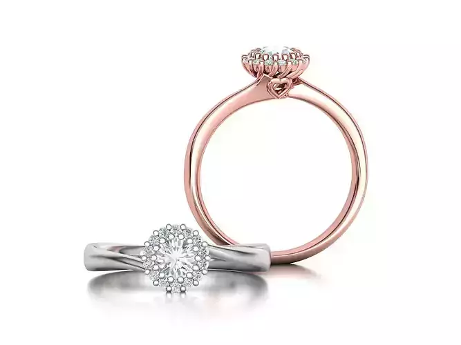 Bespoke Diamond Solitaire Engagement Ring 40 pointer stone 3D print model