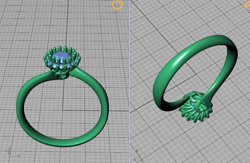 Bespoke Diamond Solitaire Engagement Ring 40 pointer stone 3D print model_9