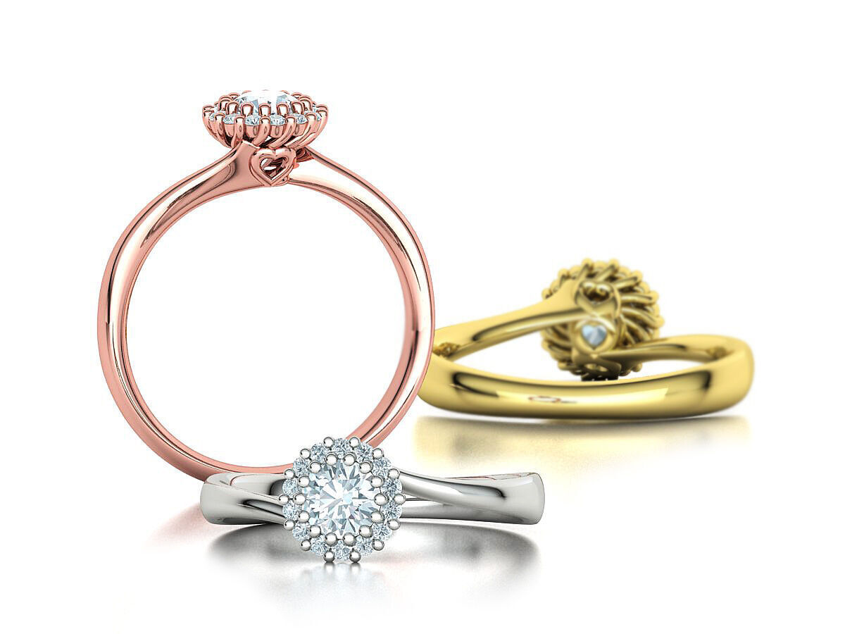 Bespoke Diamond Solitaire Engagement Ring 40 pointer stone 3D print model_1