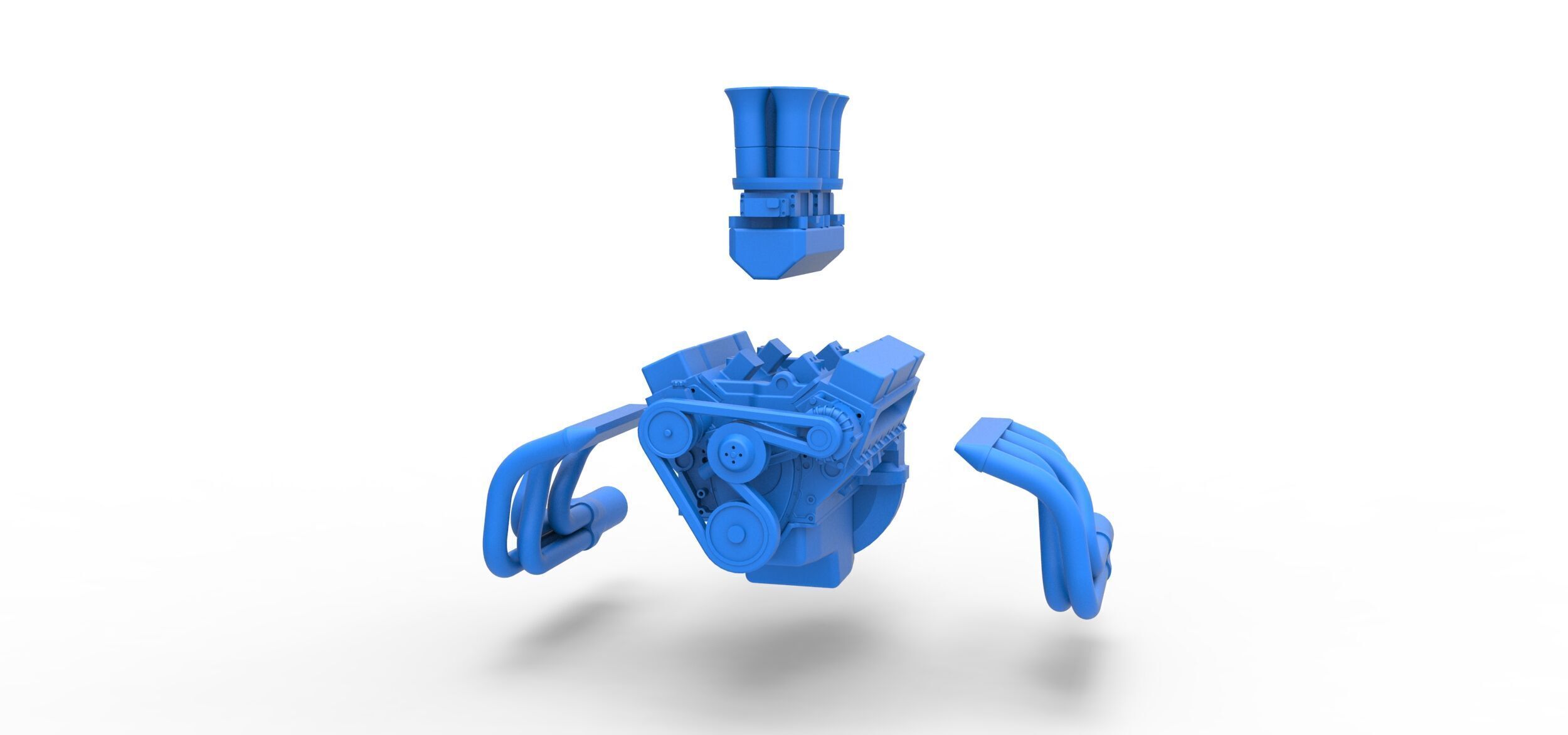 Engine of Drag racing Airboat Scale 1 to 25 3D print model_12