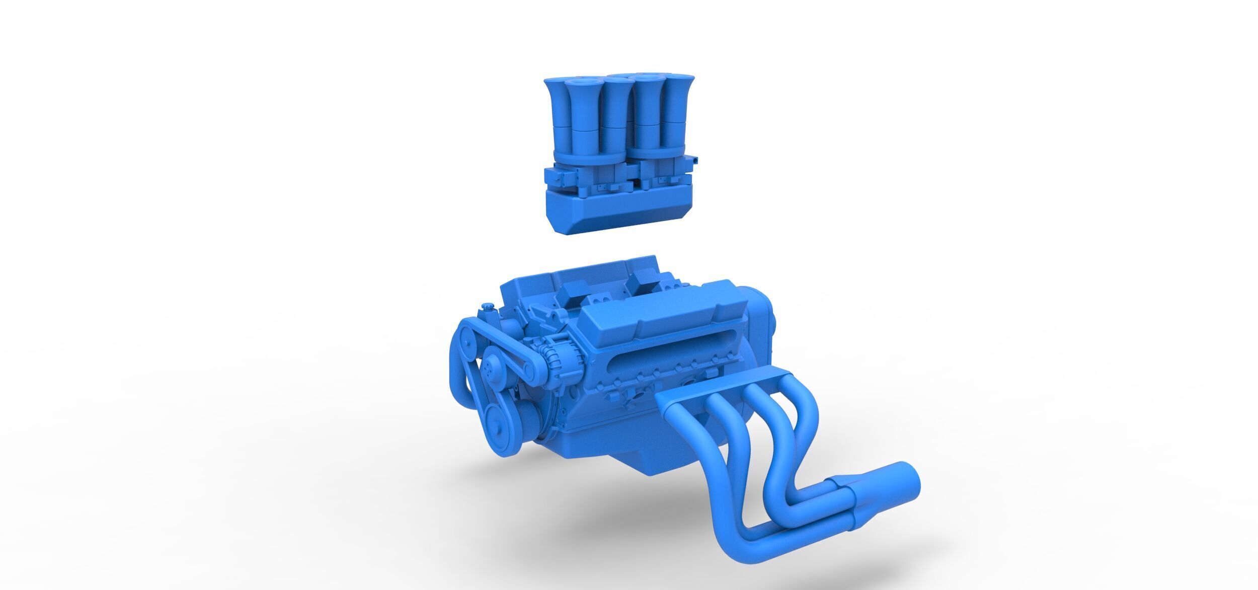 Engine of Drag racing Airboat Scale 1 to 25 3D print model_14