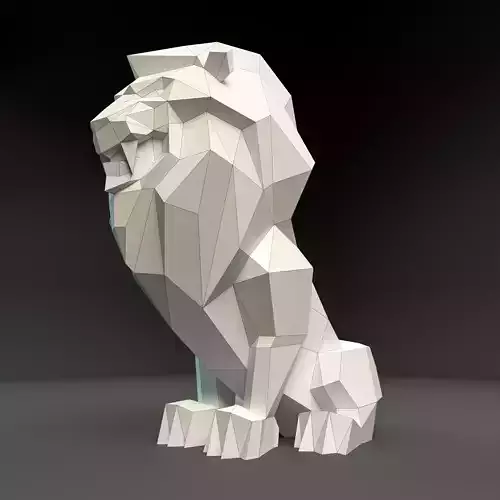 Low Poly Lion 3D Model 